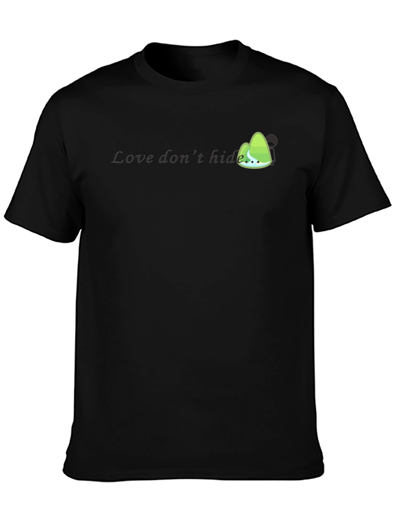 Mens Black Graphic T-Shirt - Love Dont Hide