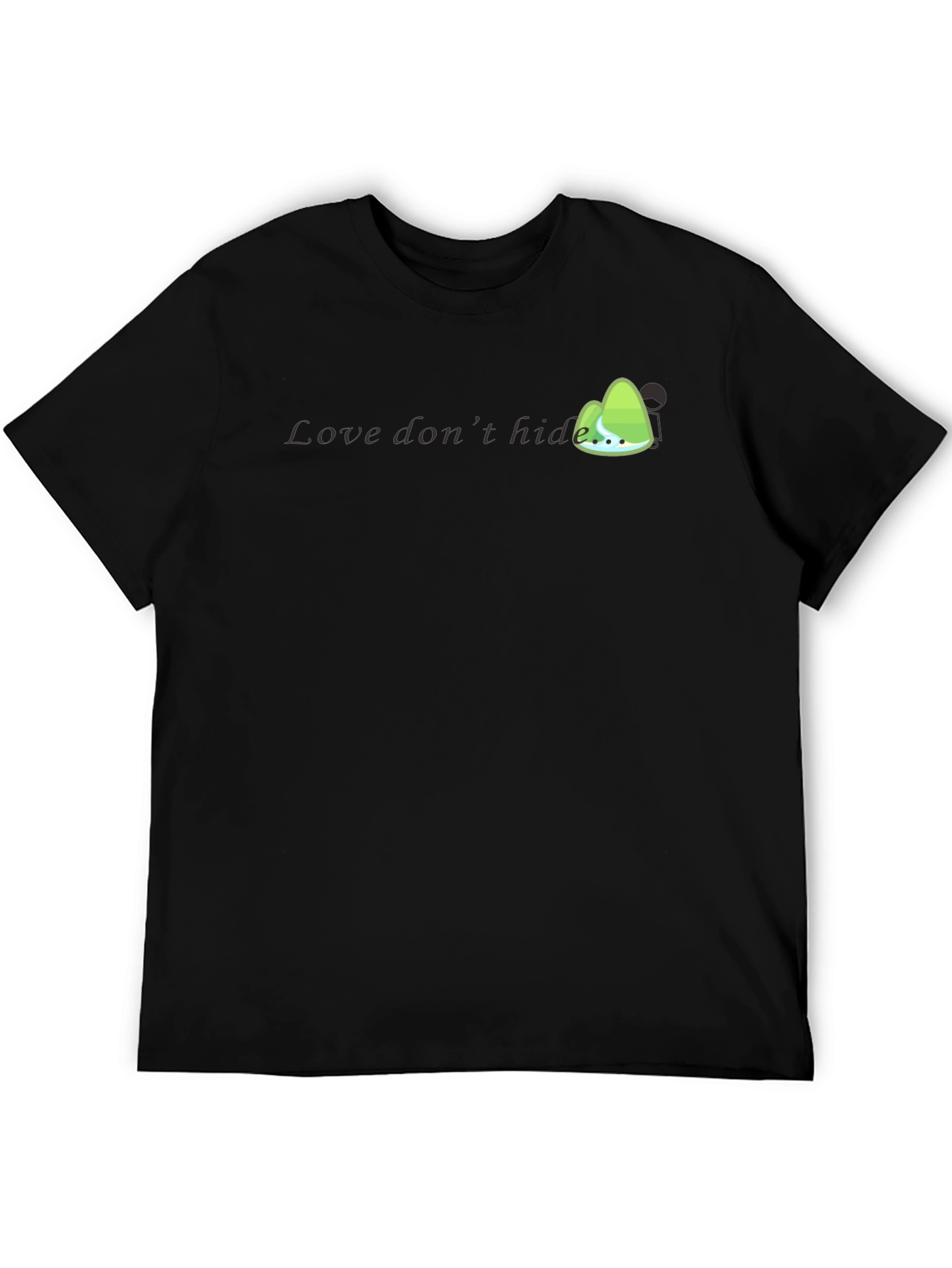 Mens Black Graphic T-Shirt - Love Dont Hide