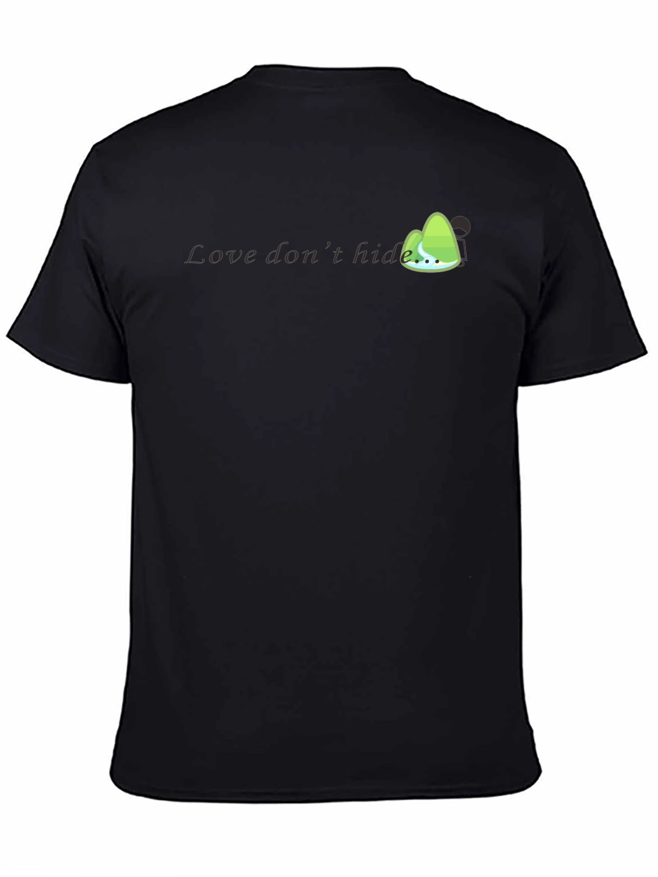 Mens Black Graphic T-Shirt - Love Dont Hide