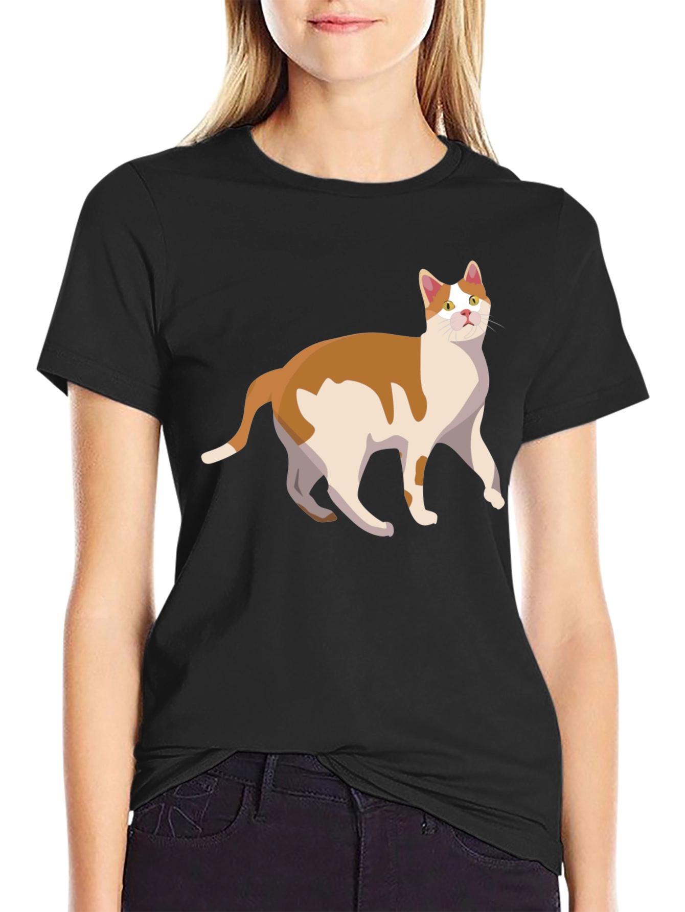 Cat Graphic Tee - Stylish Mens Black T-Shirt