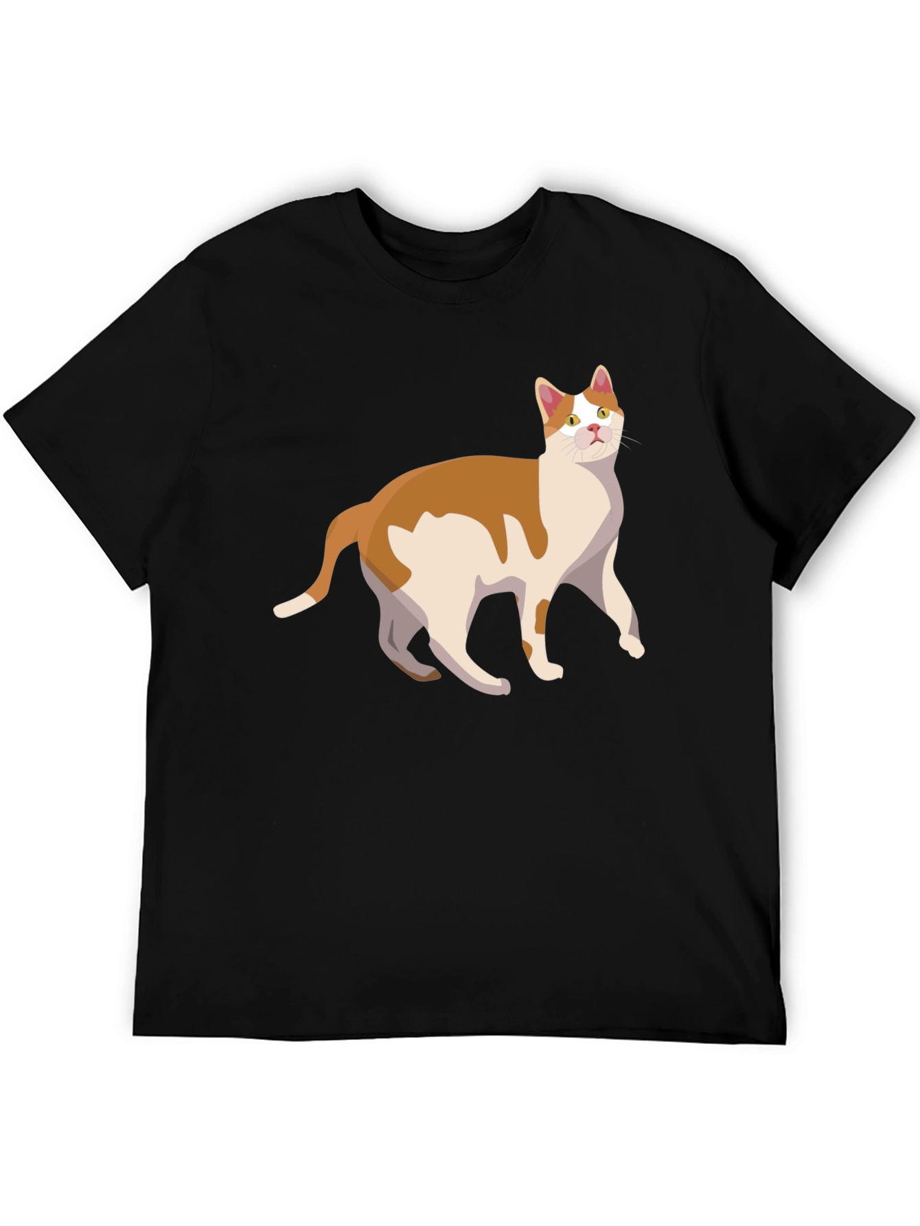 Cat Graphic Tee - Stylish Mens Black T-Shirt