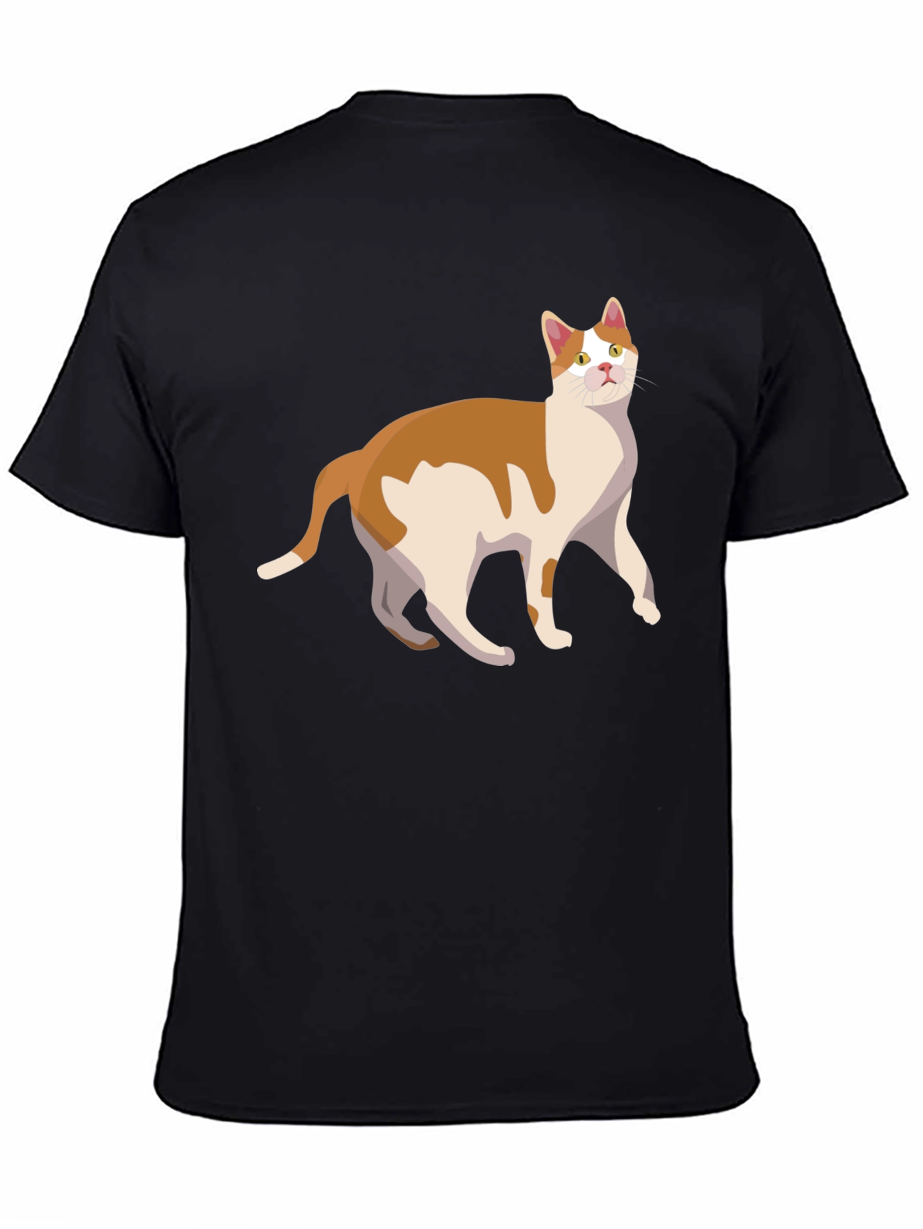 Cat Graphic Tee - Stylish Mens Black T-Shirt