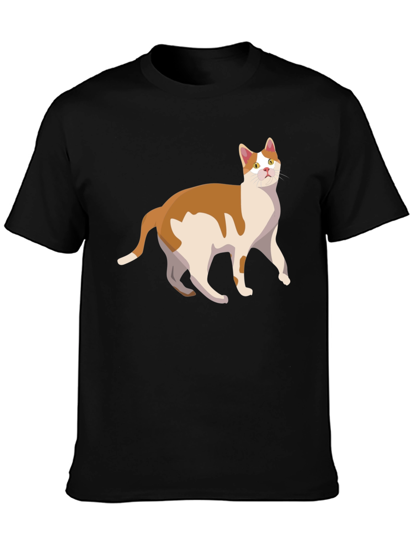 Cat Graphic Tee - Stylish Mens Black T-Shirt