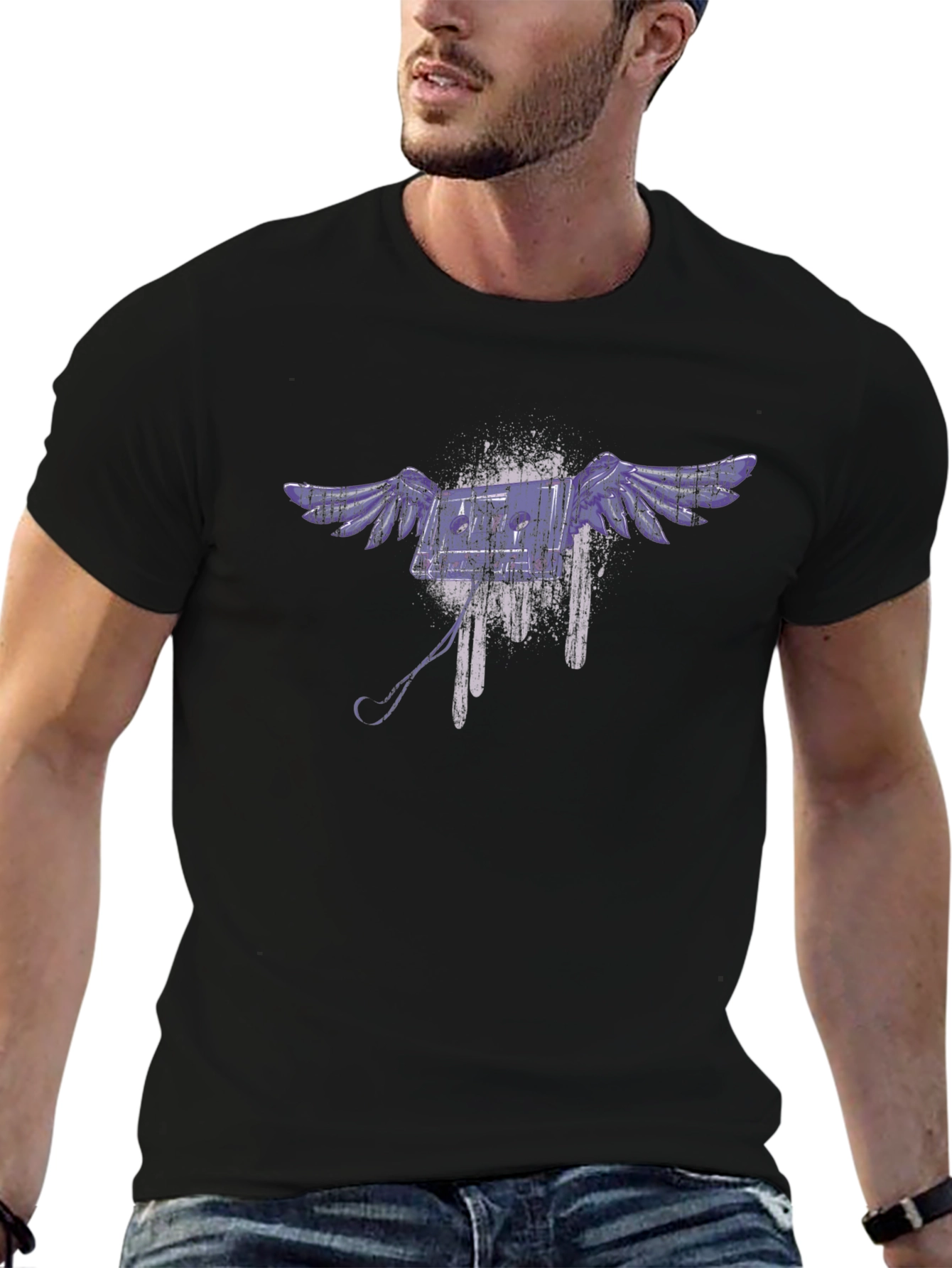 Urban Angel Graphic Tee - Mens Black T-Shirt
