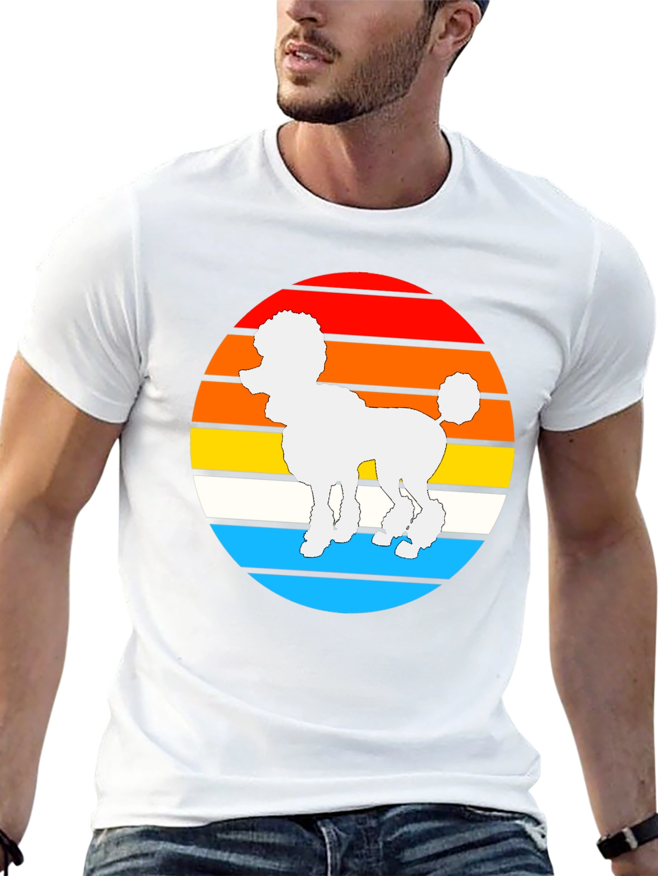 Poodle Sunset T-Shirt - Retro Dog Lover Tee