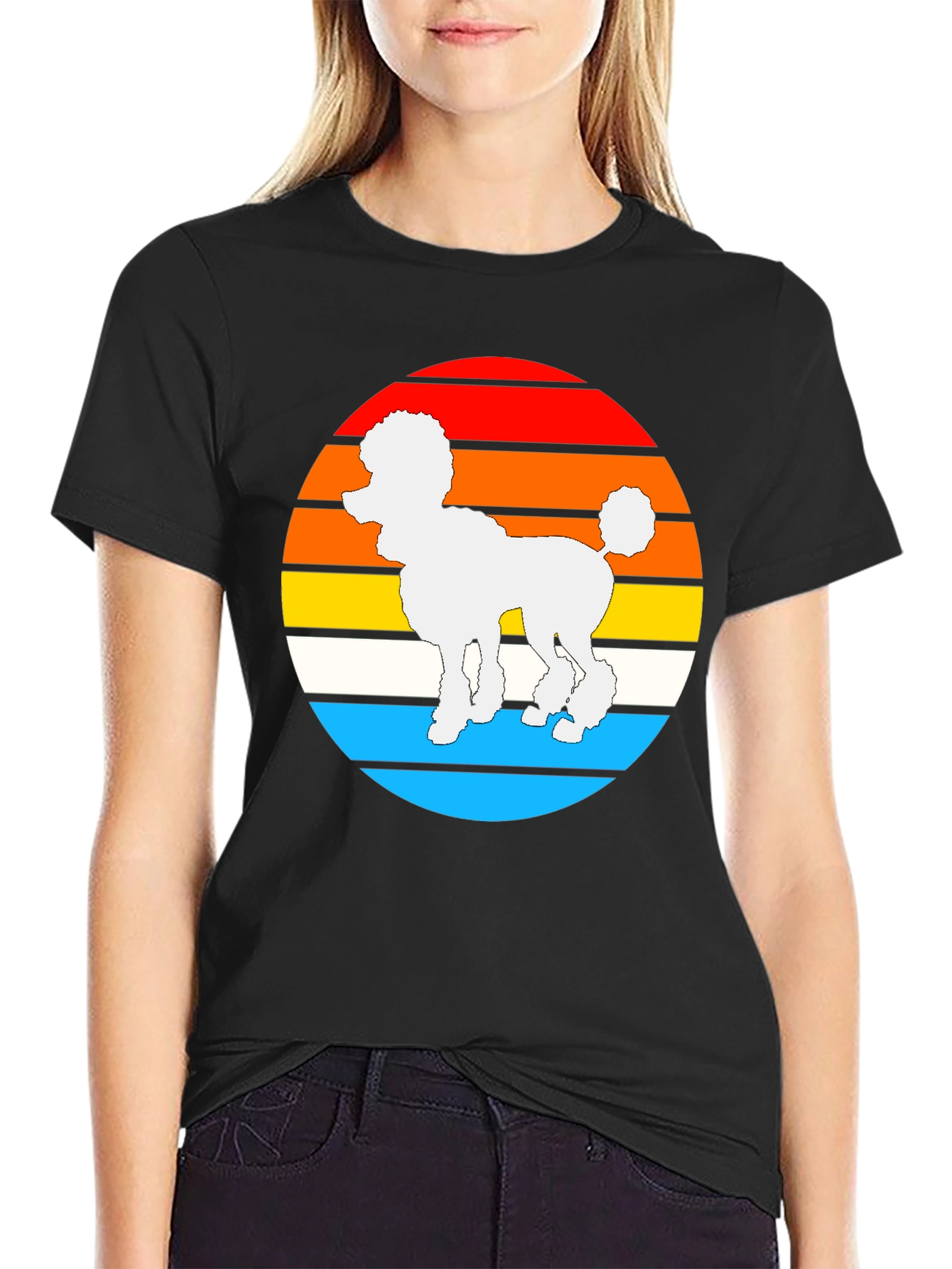 Poodle Sunset T-Shirt - Retro Dog Lover Tee