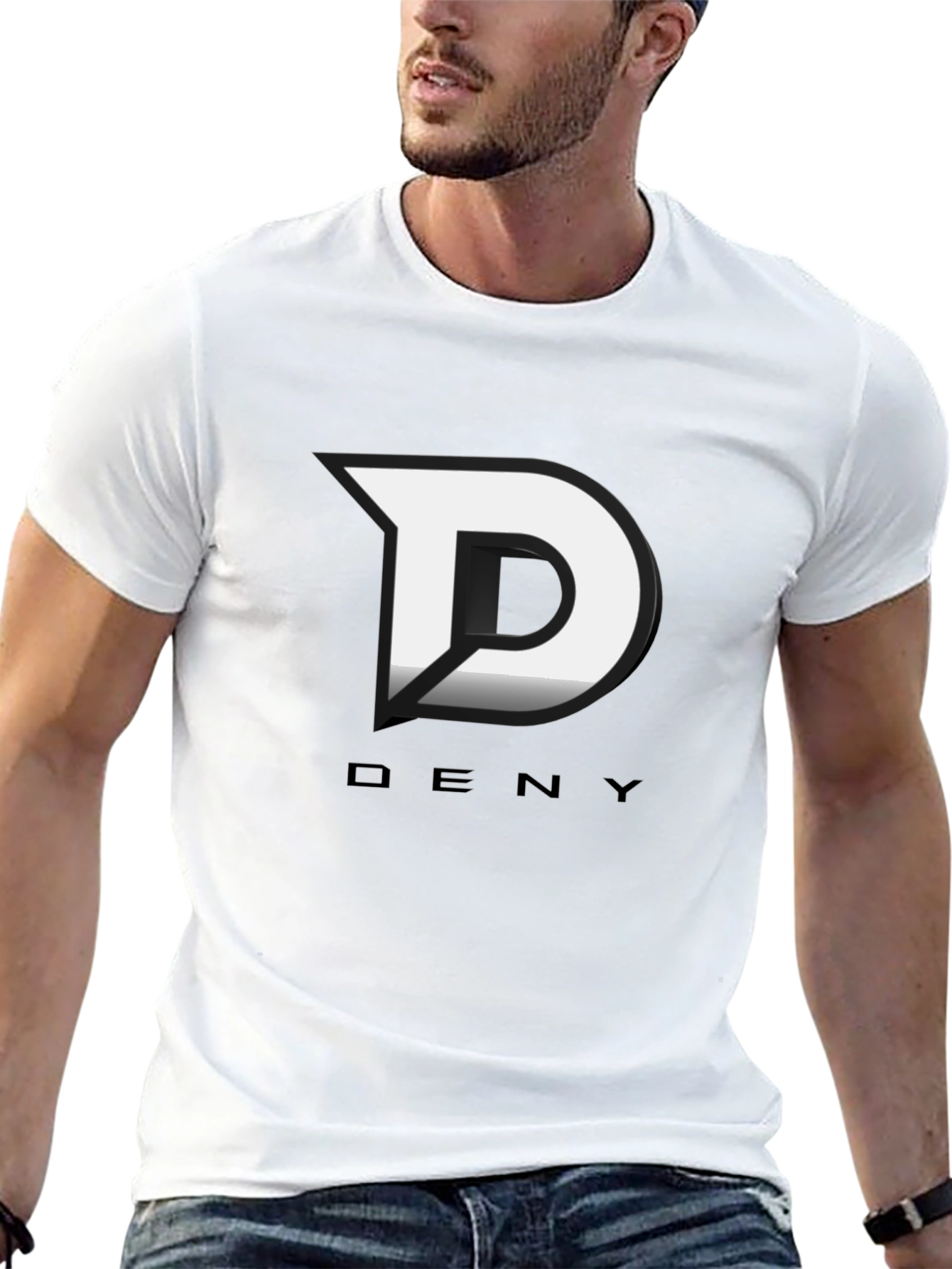 Deny Logo Black T-Shirt - Modern Graphic Tee