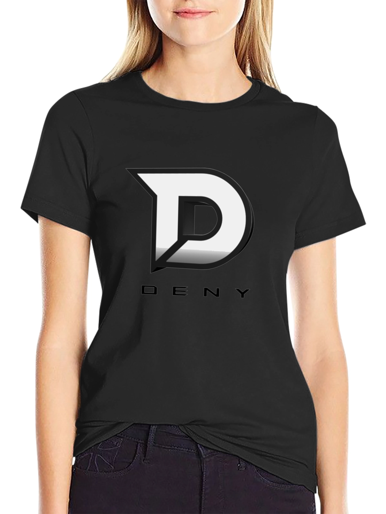 Deny Logo Black T-Shirt - Modern Graphic Tee