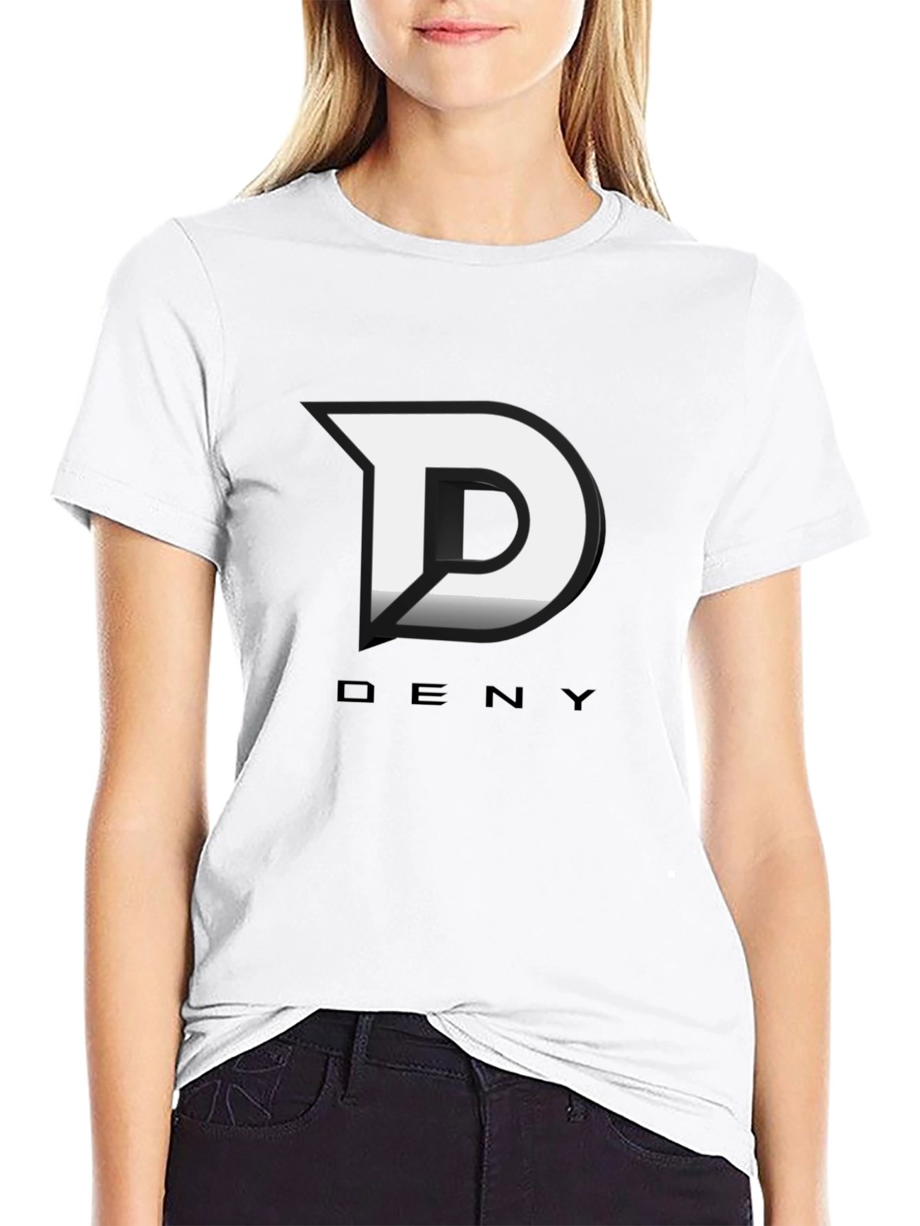 Deny Logo Black T-Shirt - Modern Graphic Tee