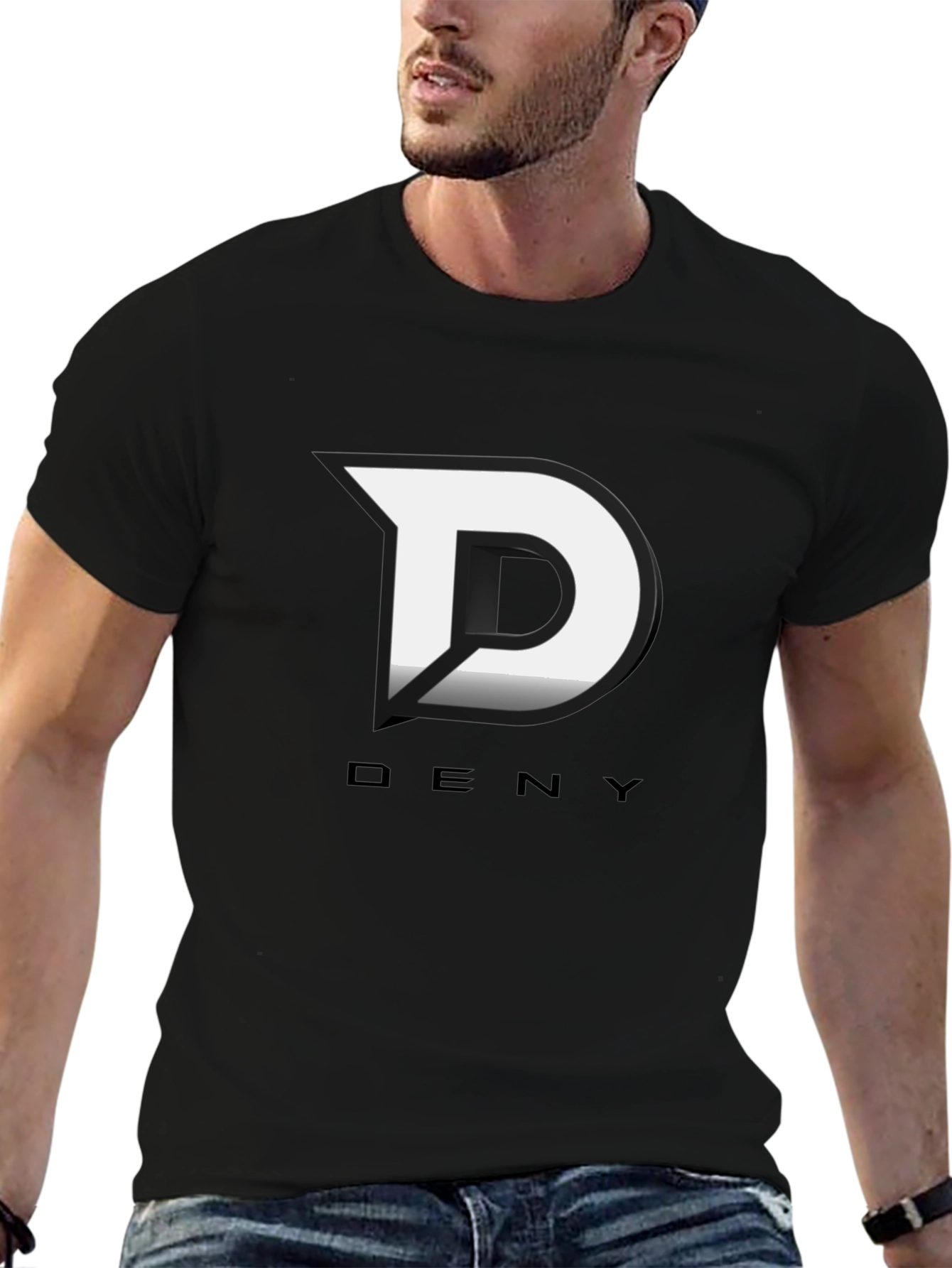 Deny Logo Black T-Shirt - Modern Graphic Tee