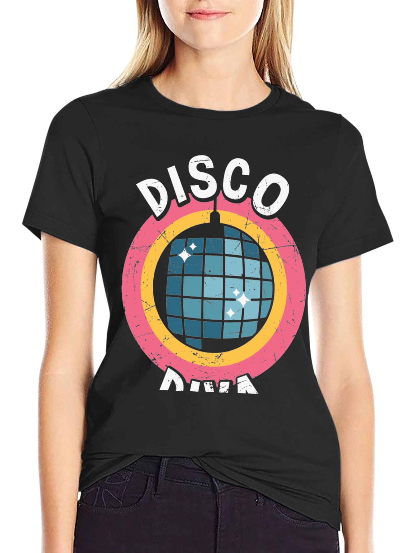 Disco Diva Graphic Tee - Retro Party Shirt