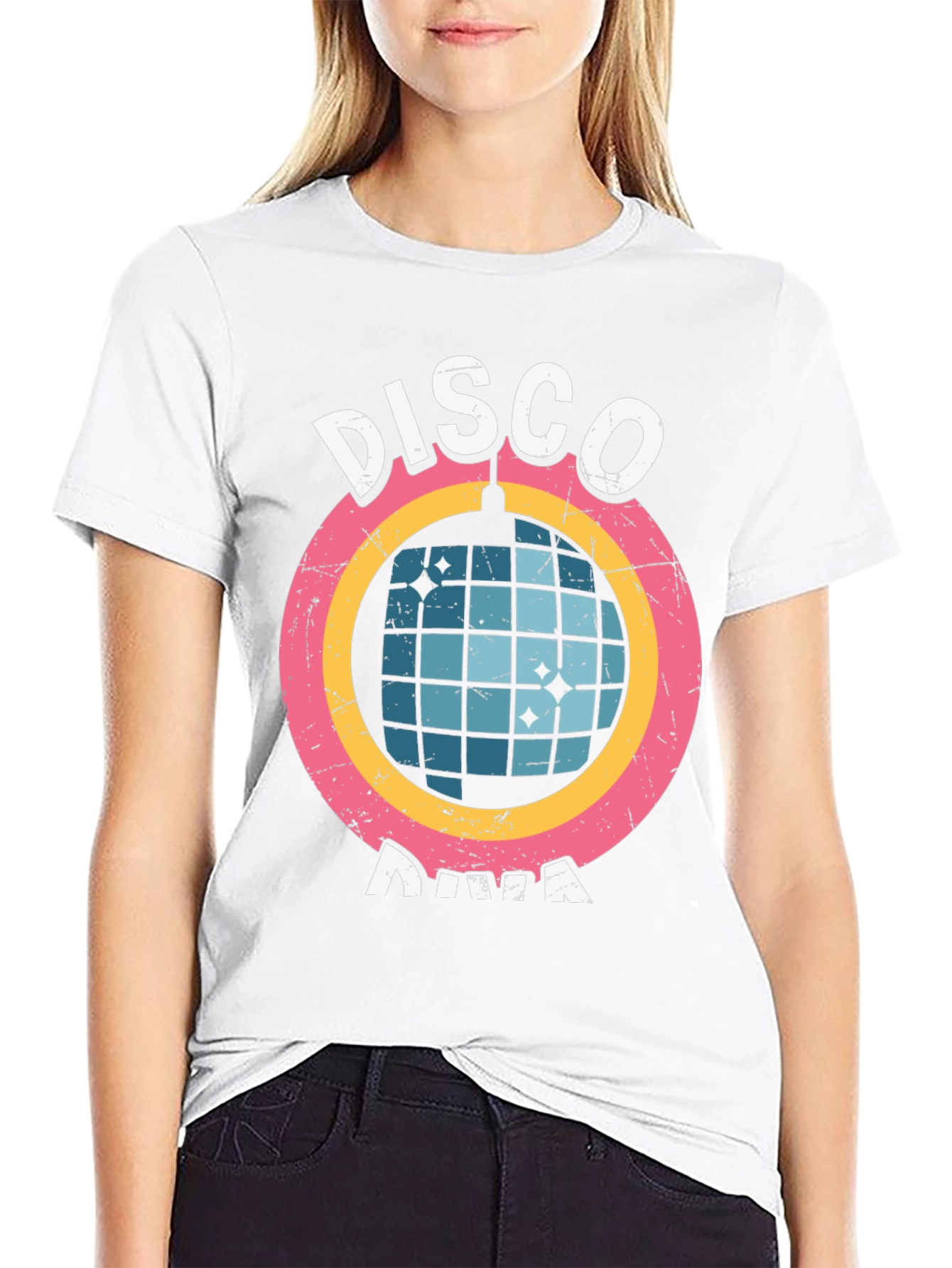 Disco Diva Graphic Tee - Retro Party Shirt