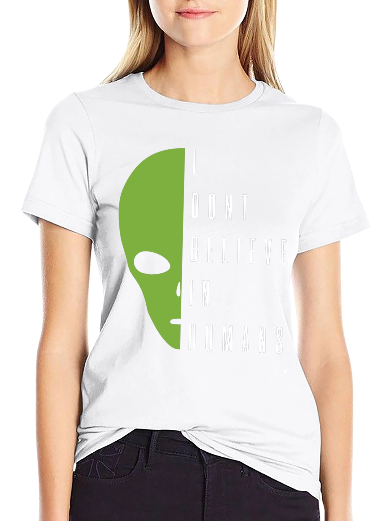 I Dont Believe In Humans Alien Graphic Tee