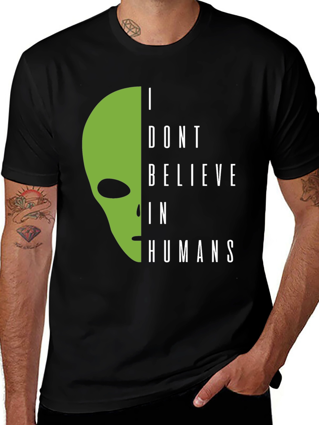 I Dont Believe In Humans Alien Graphic Tee