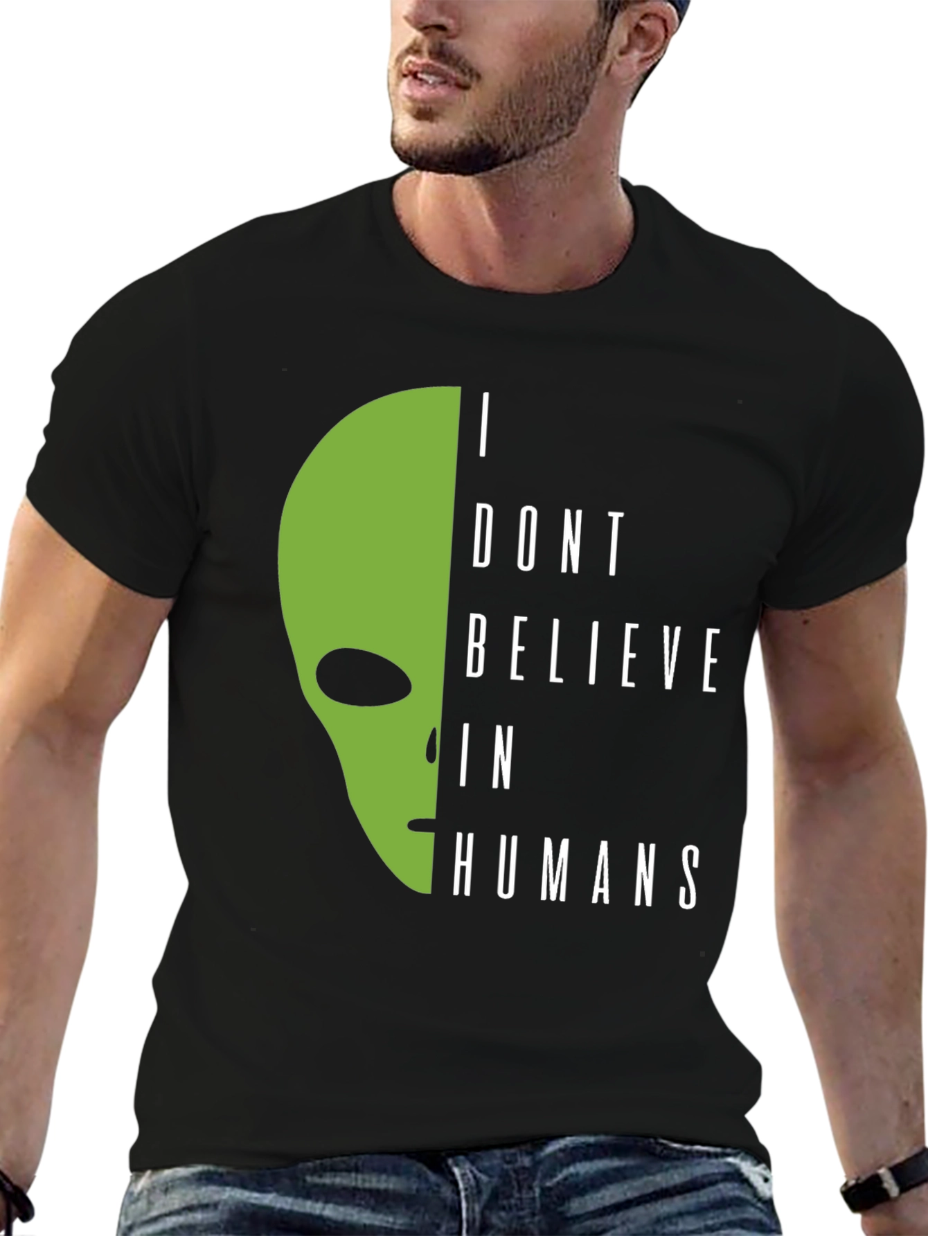 I Dont Believe In Humans Alien Graphic Tee