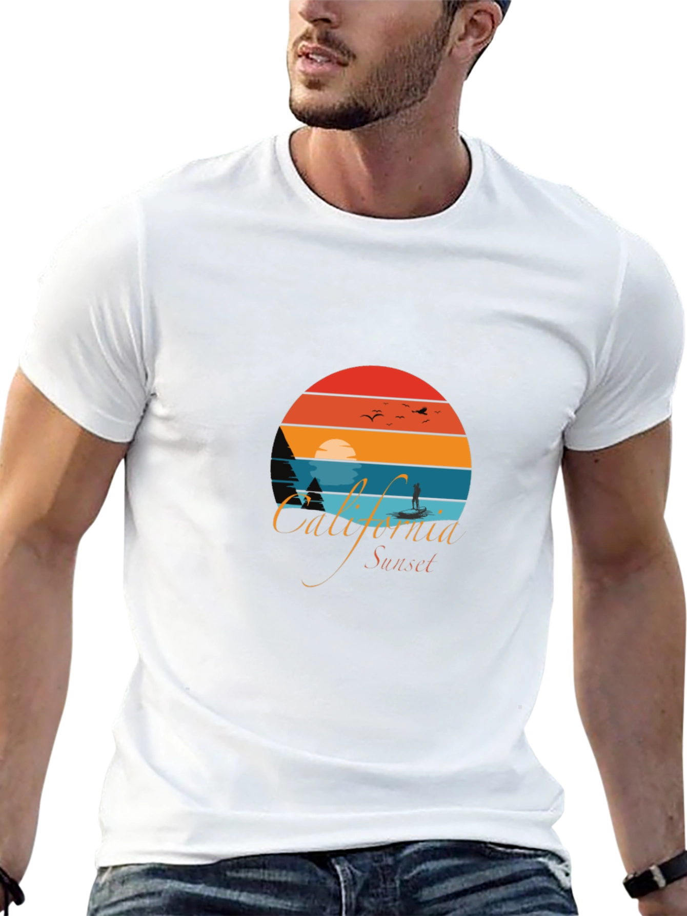 California Sunset Graphic T-Shirt - Retro Style