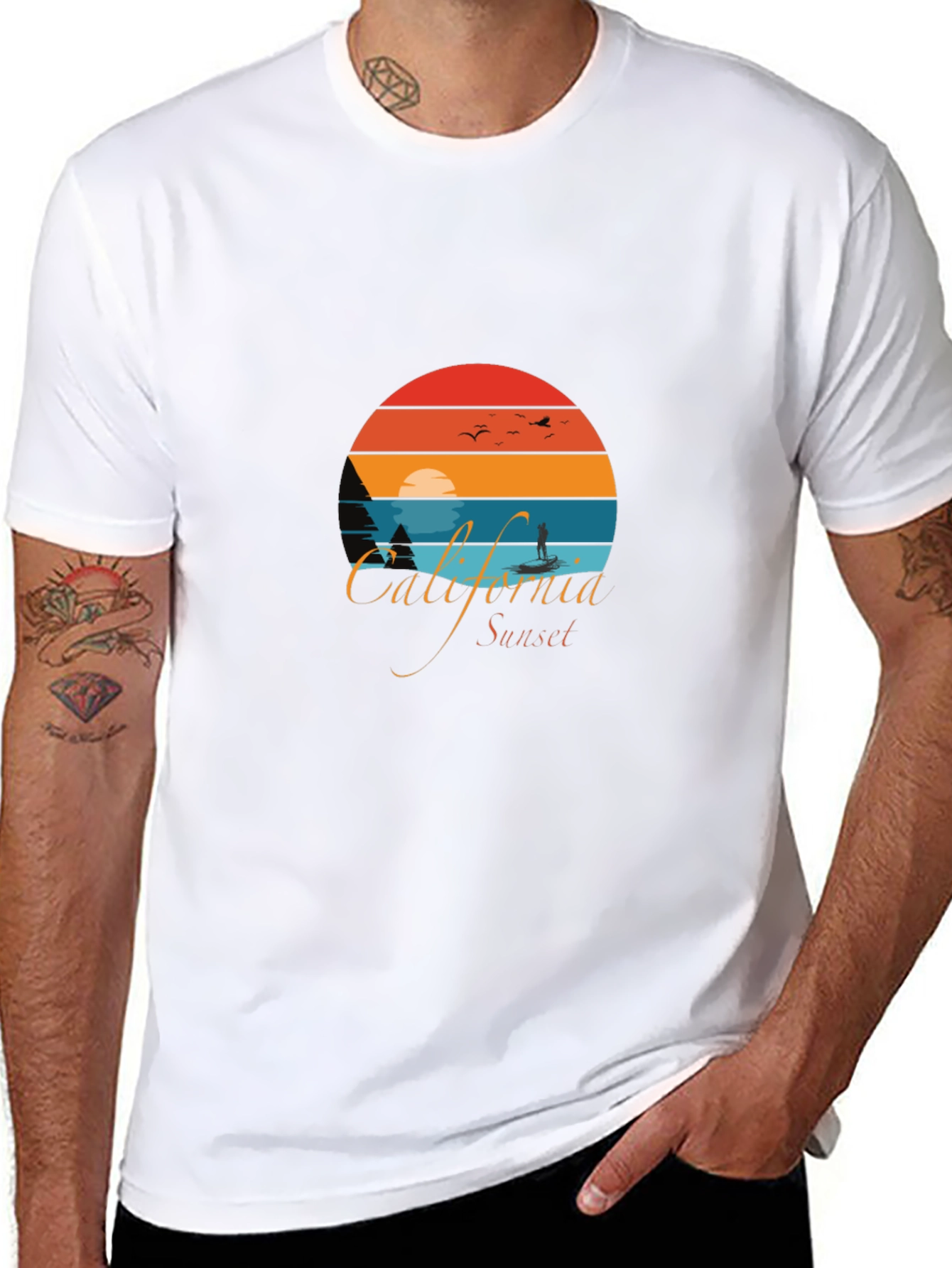 California Sunset Graphic T-Shirt - Retro Style