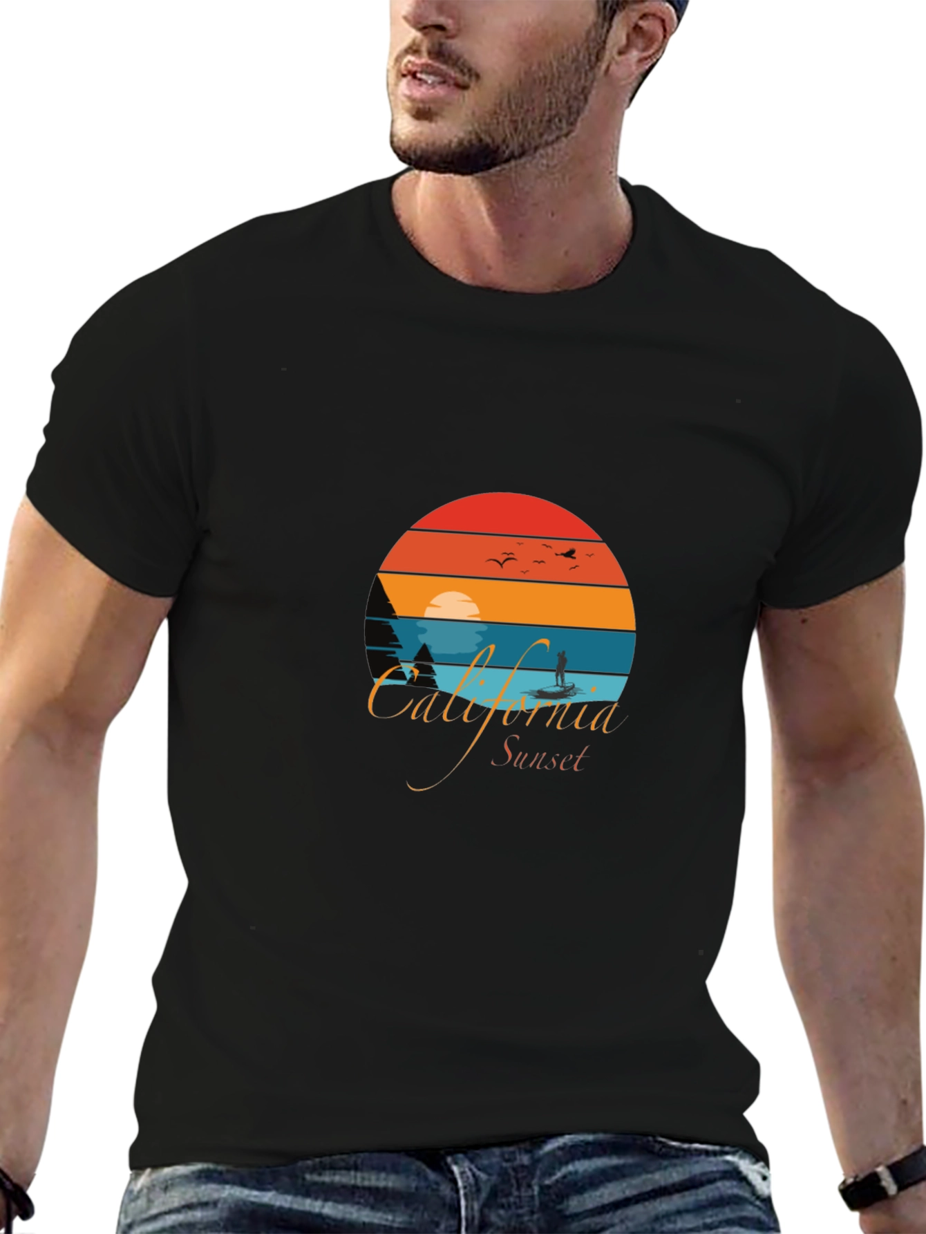 California Sunset Graphic T-Shirt - Retro Style