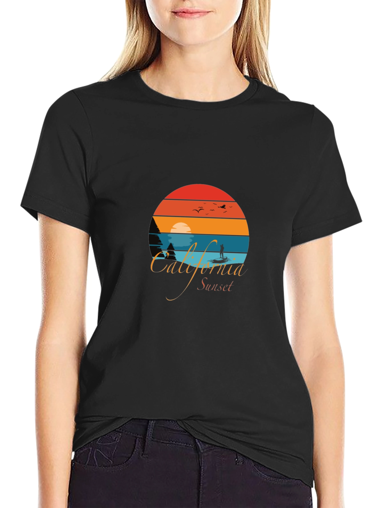 California Sunset Graphic T-Shirt - Retro Style
