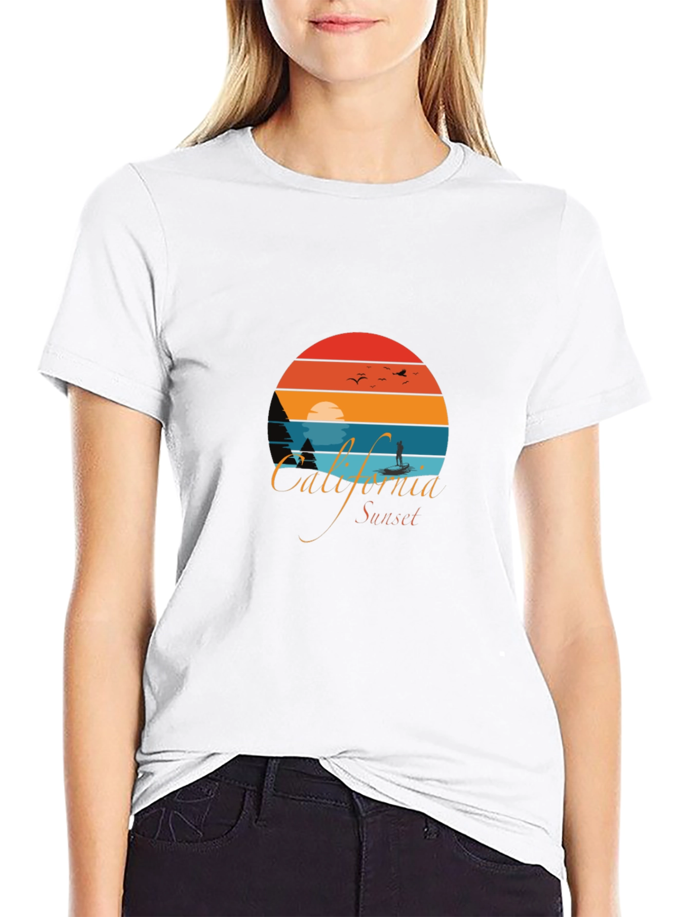 California Sunset Graphic T-Shirt - Retro Style
