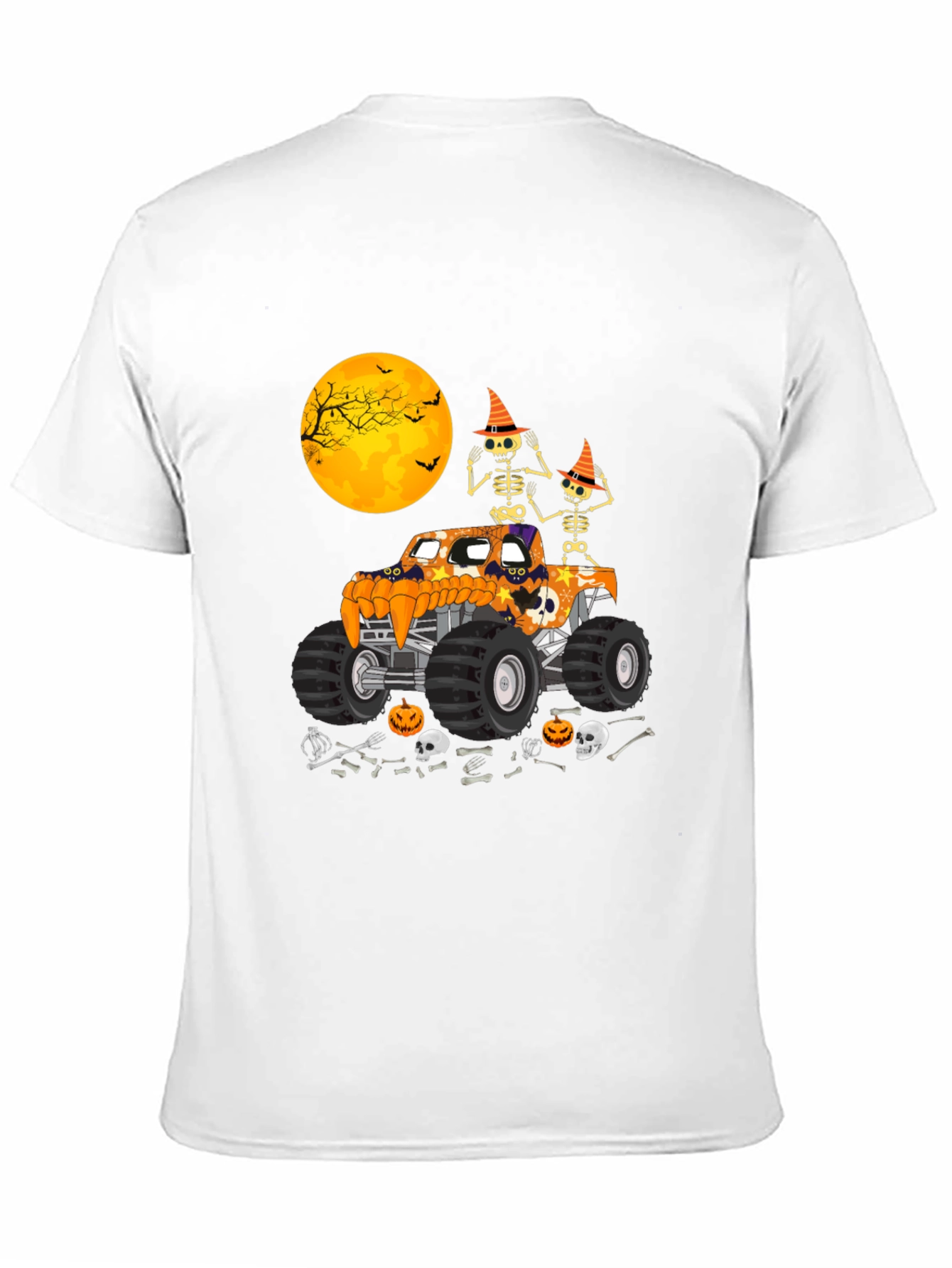 Halloween Monster Truck Skeleton T-Shirt