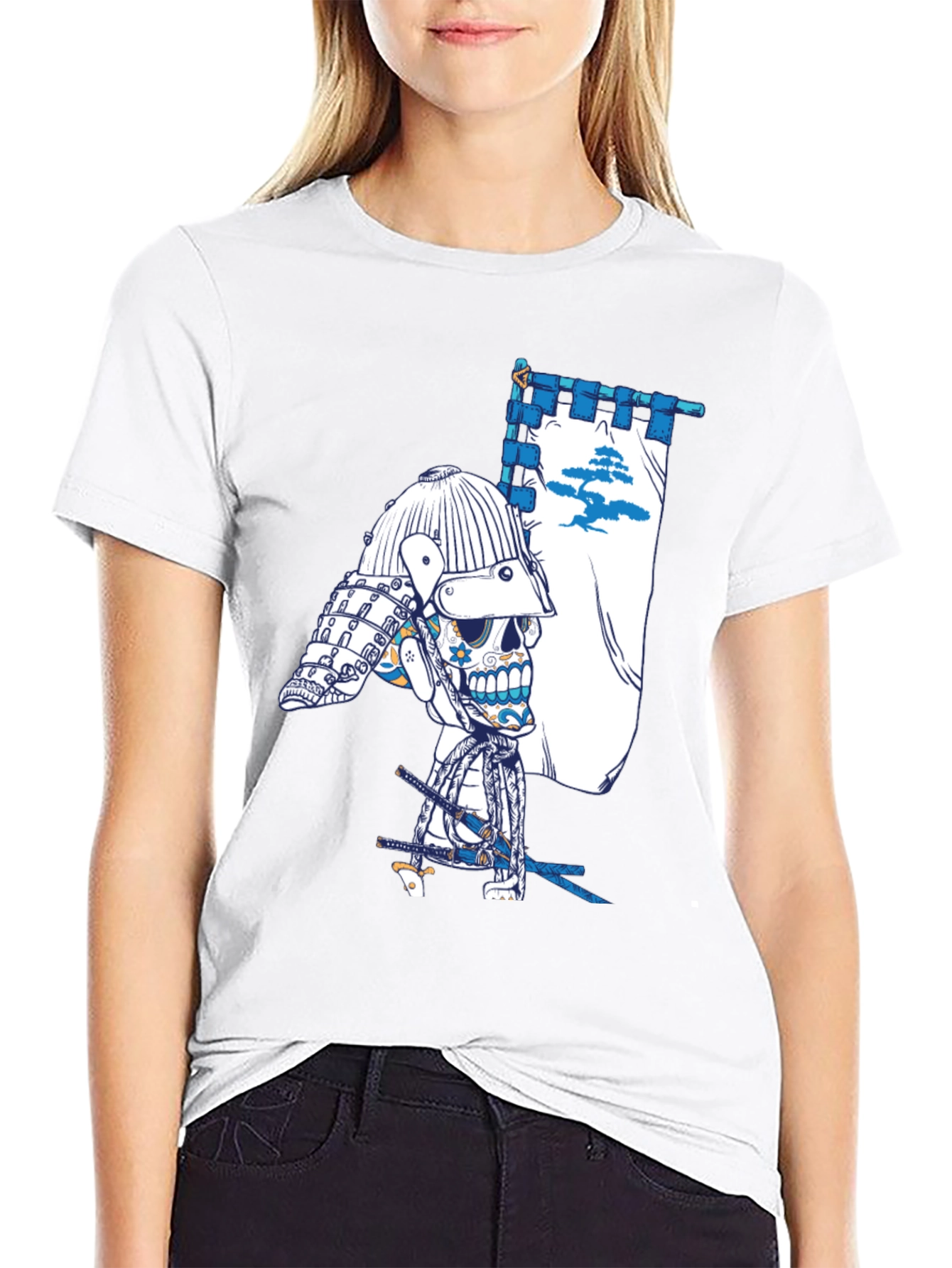 Samurai Skull Graphic Tee - Unique Design