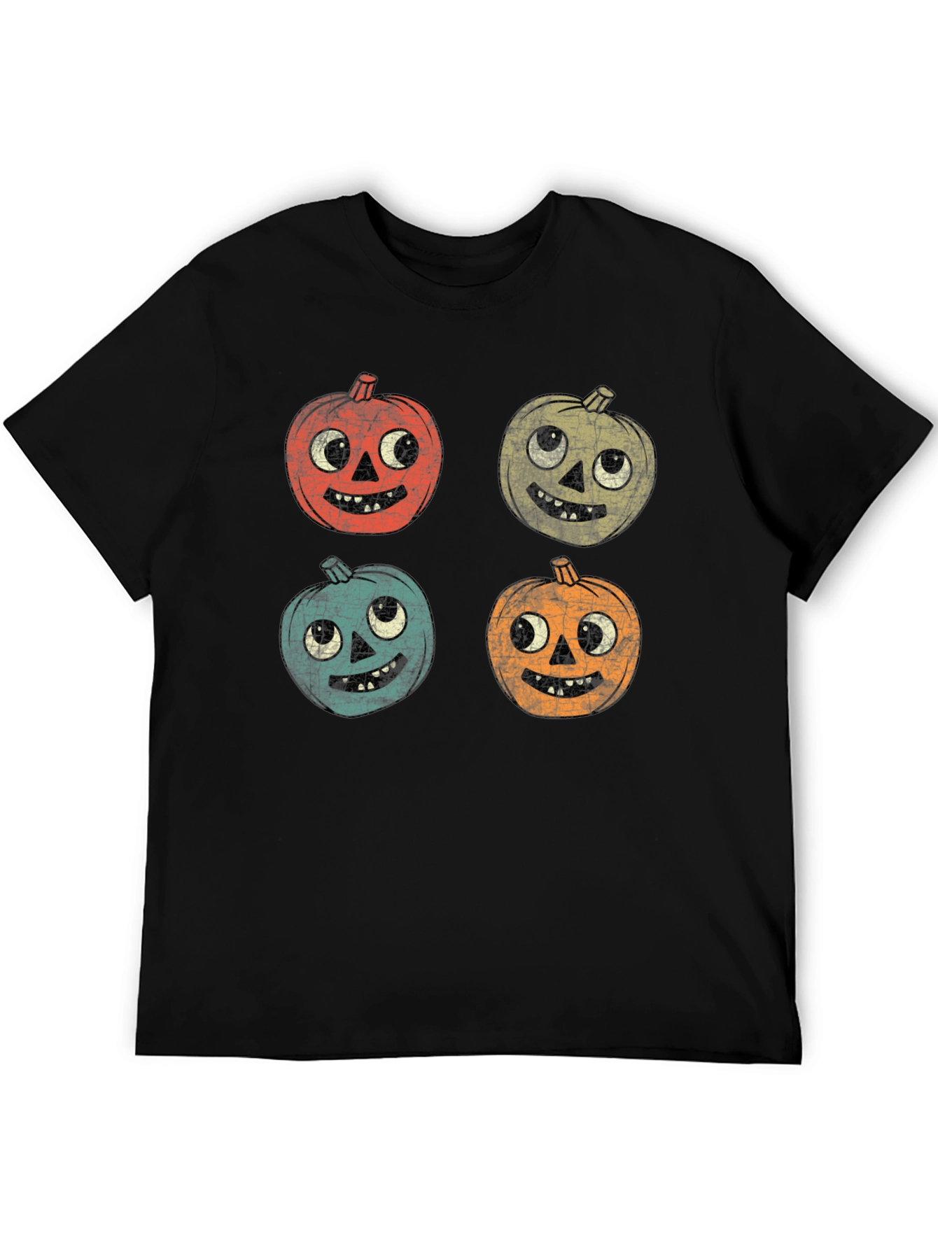 Retro Halloween Pumpkin Face Graphic Tee