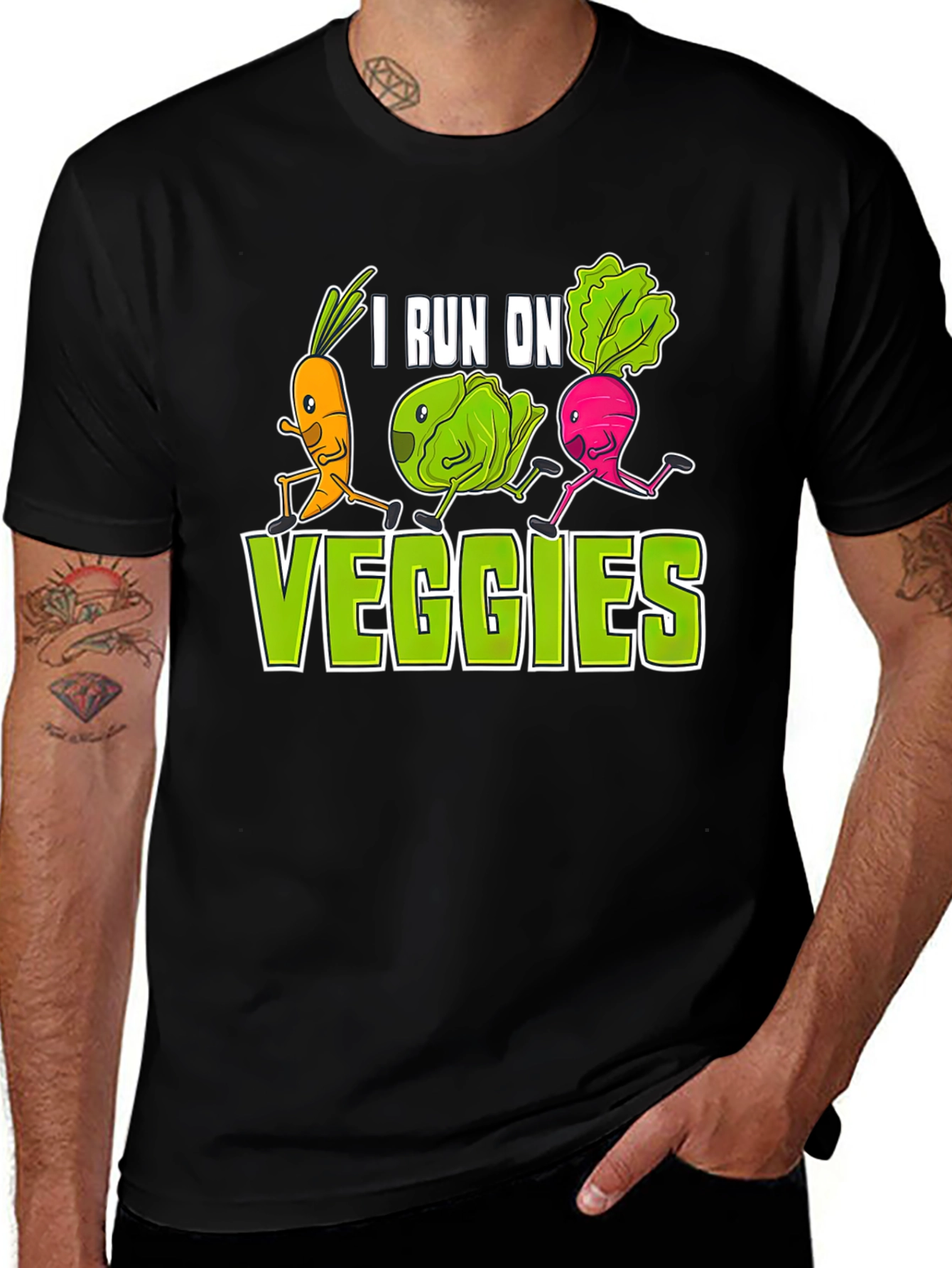 I Run on Veggies Graphic T-Shirt