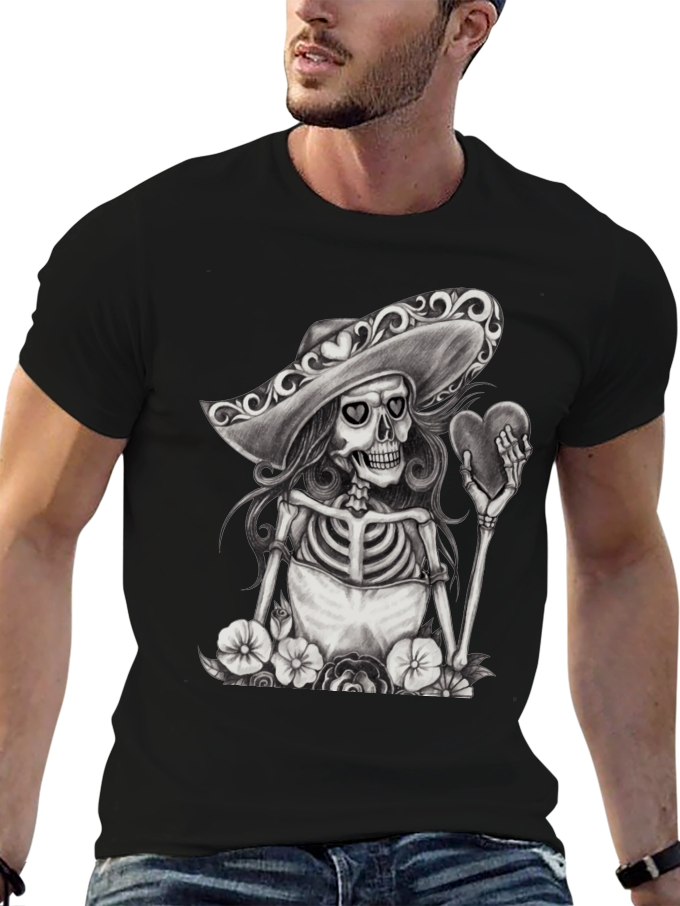 Day of the Dead Skeleton Heart T-Shirt