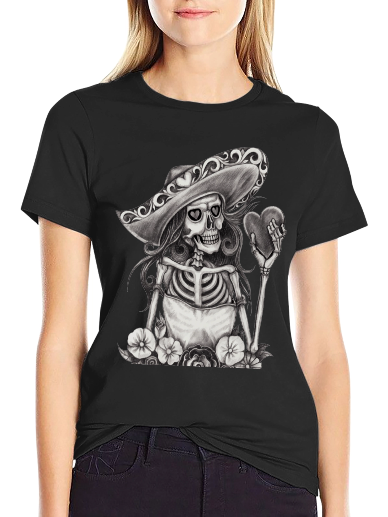 Day of the Dead Skeleton Heart T-Shirt