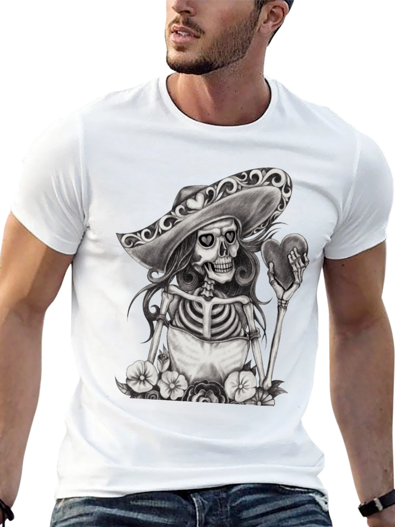 Day of the Dead Skeleton Heart T-Shirt