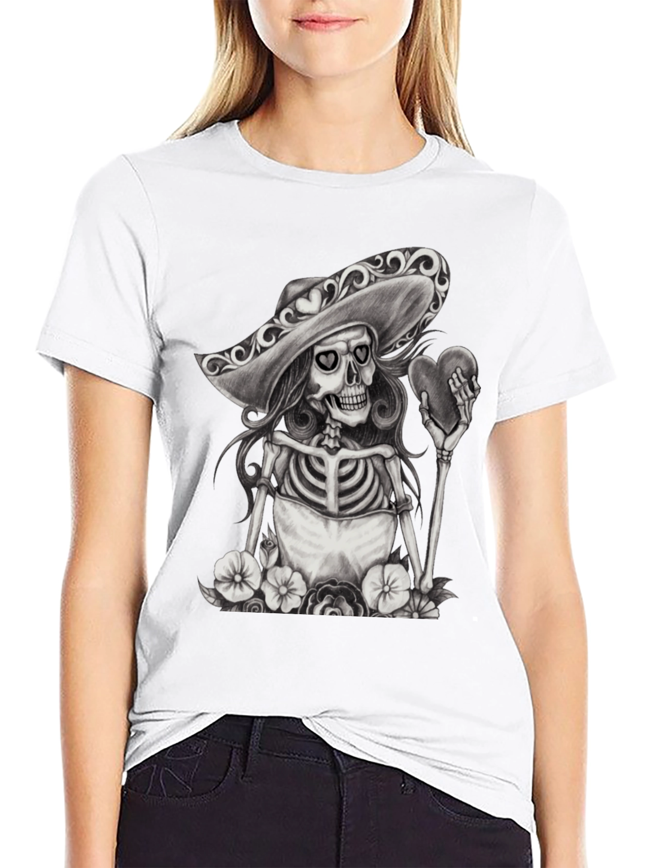 Day of the Dead Skeleton Heart T-Shirt