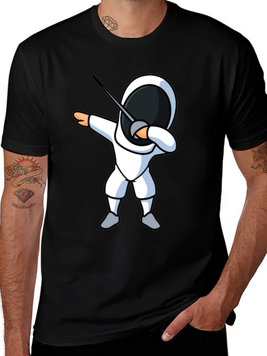 Fencing Dabbing T-Shirt - Black Graphic Tee