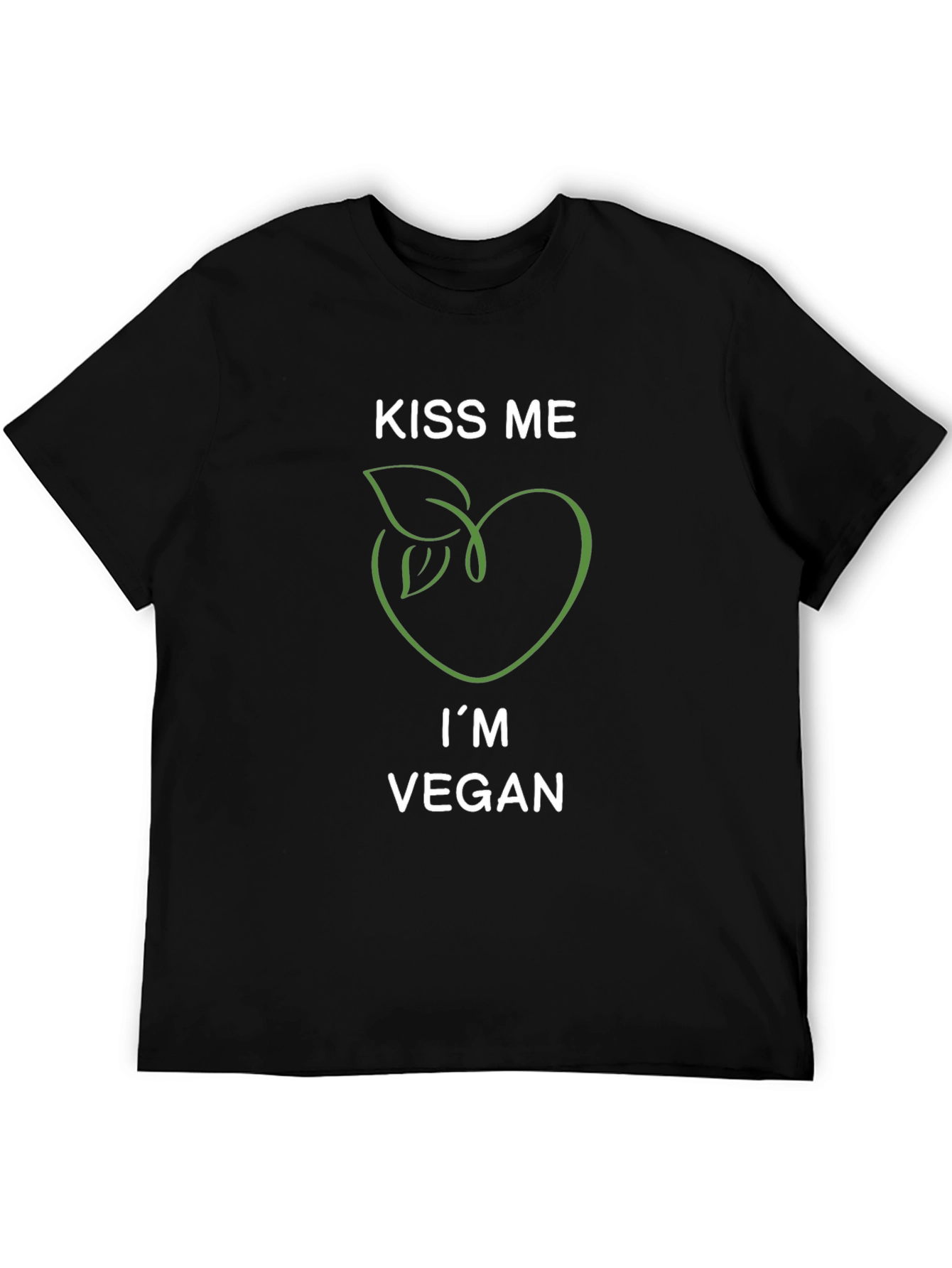 Kiss Me Im Vegan T-Shirt - Black