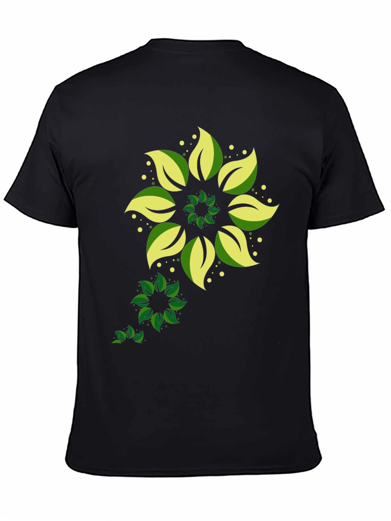 Leaf Mandala Graphic Black T-Shirt