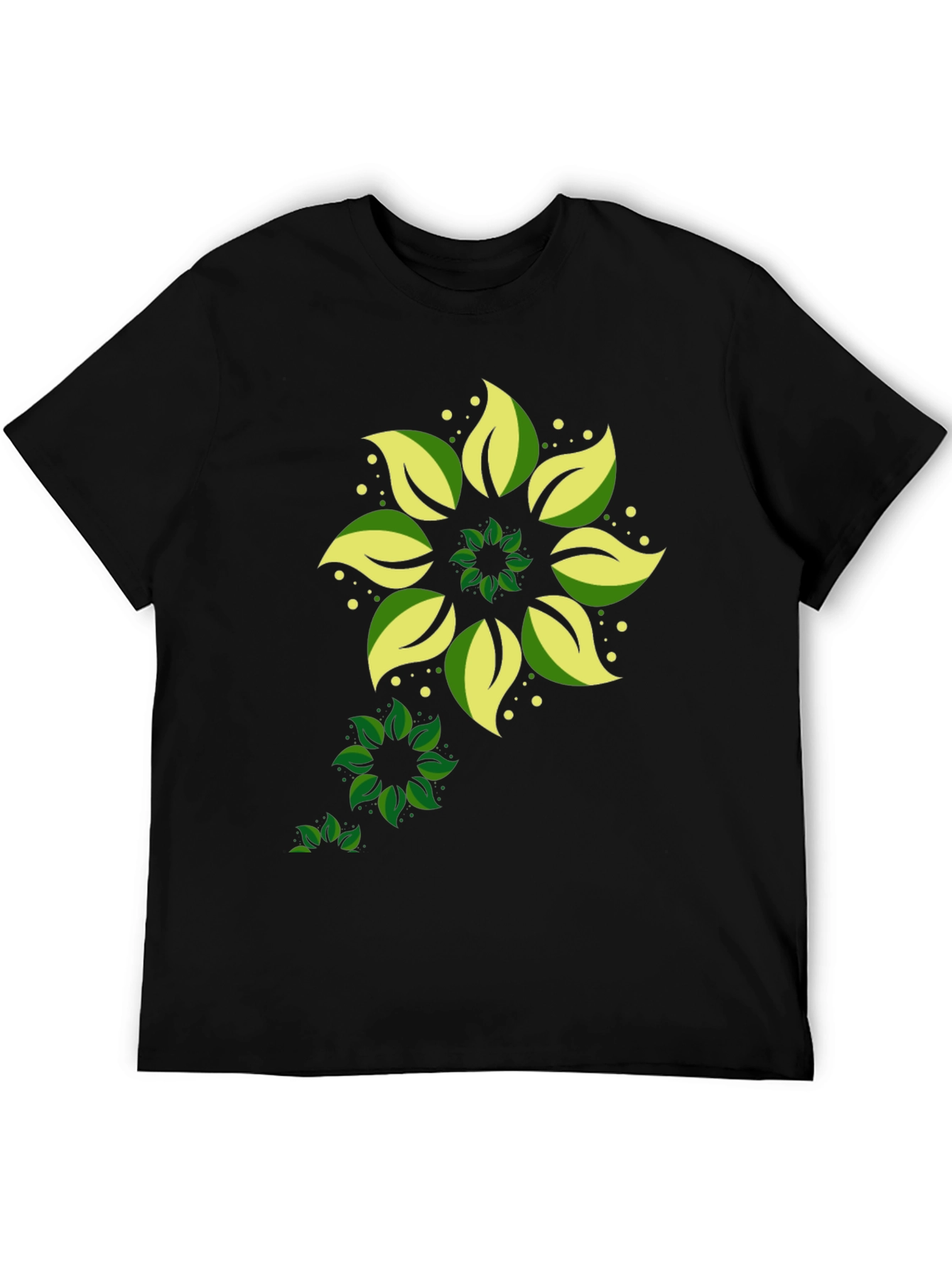 Leaf Mandala Graphic Black T-Shirt