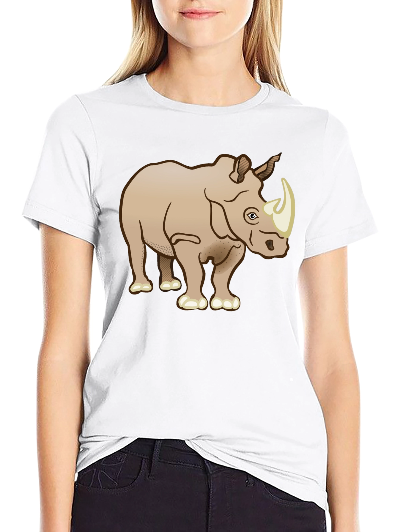 Rhinoceros Graphic T-Shirt - Black Cotton Tee