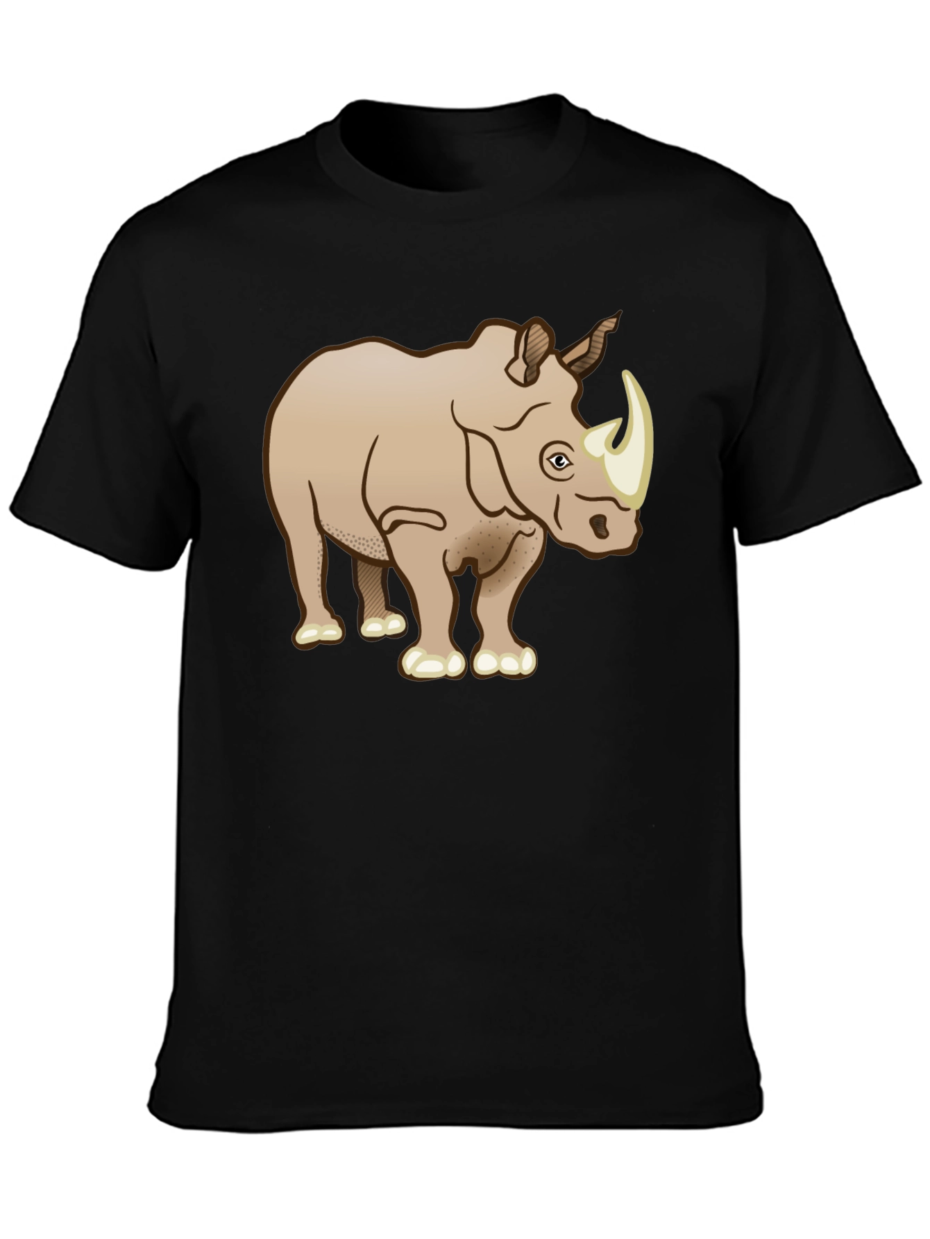 Rhinoceros Graphic T-Shirt - Black Cotton Tee
