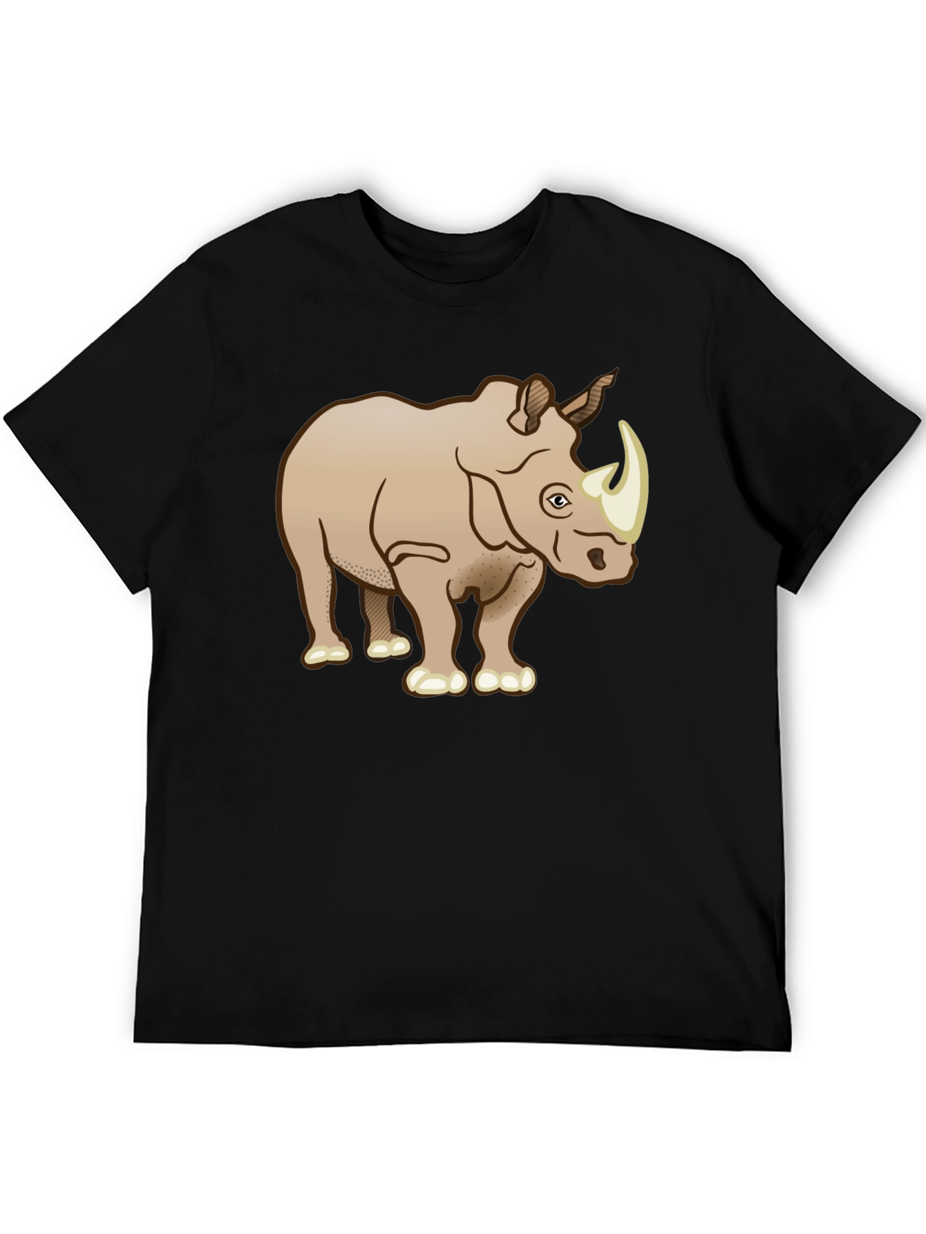 Rhinoceros Graphic T-Shirt - Black Cotton Tee