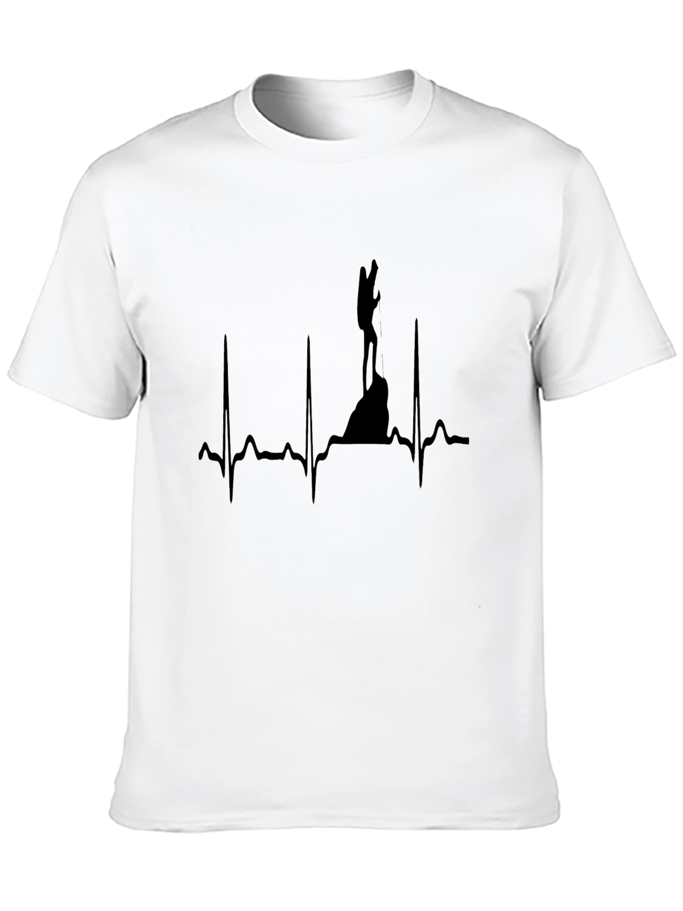 Climbing Heartbeat Graphic T-Shirt - Black