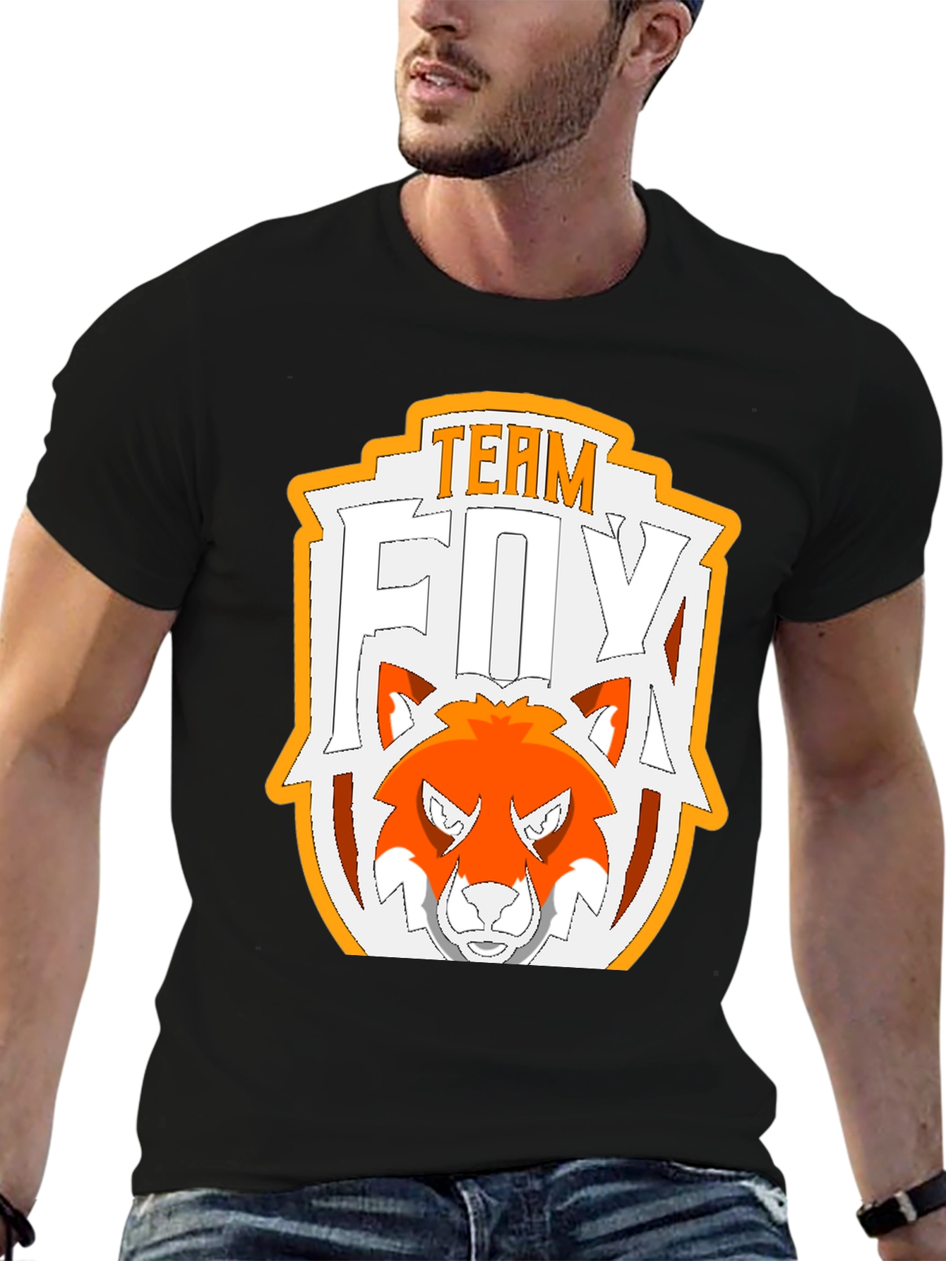 Team Fox Graphic Tee - Black Cotton T-Shirt