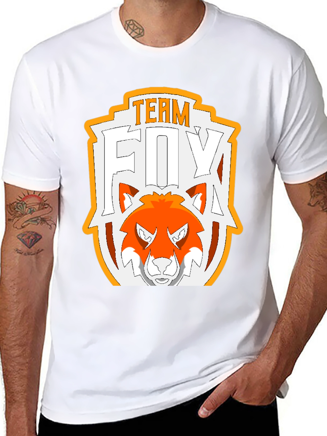 Team Fox Graphic Tee - Black Cotton T-Shirt