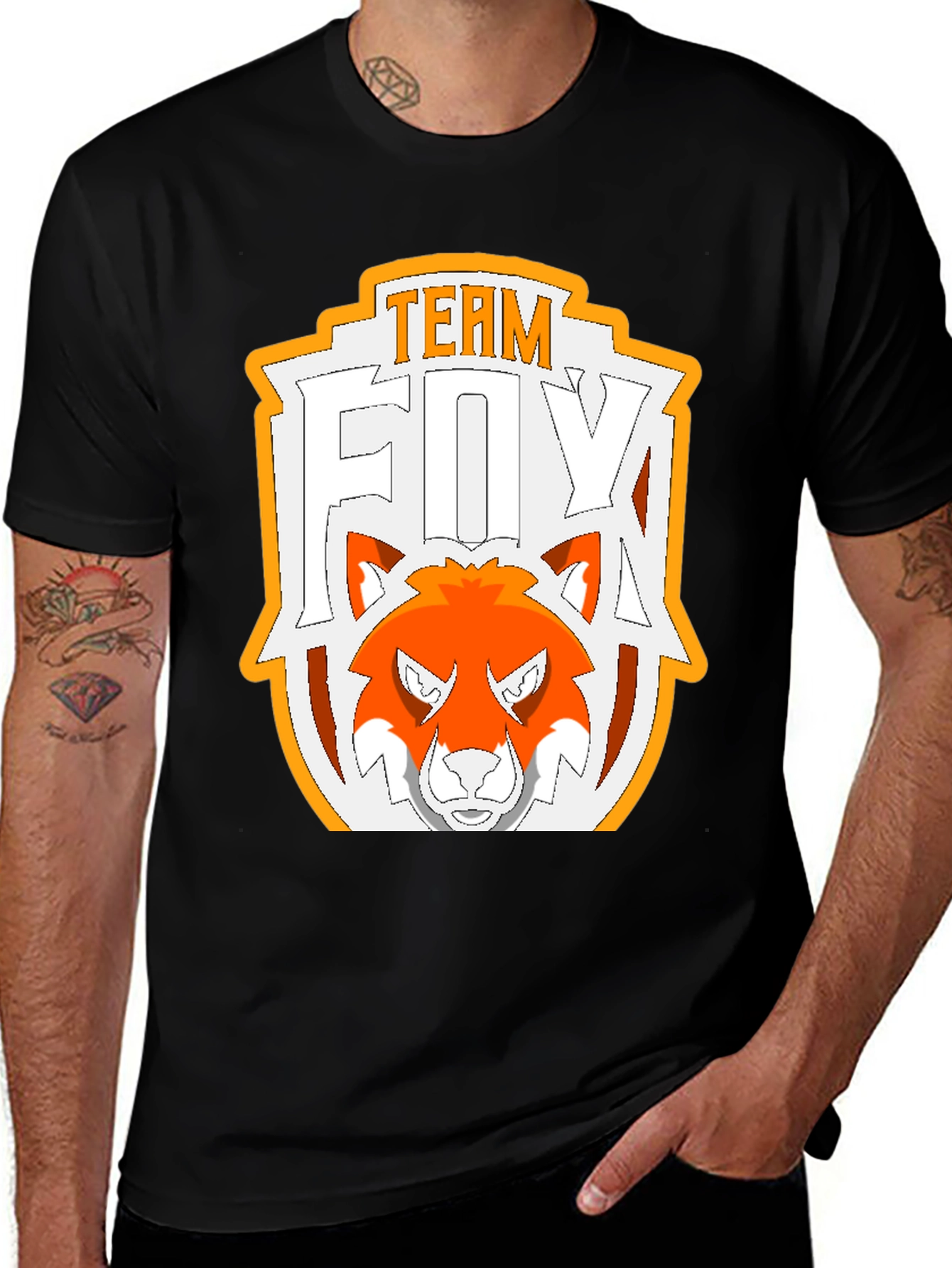 Team Fox Graphic Tee - Black Cotton T-Shirt