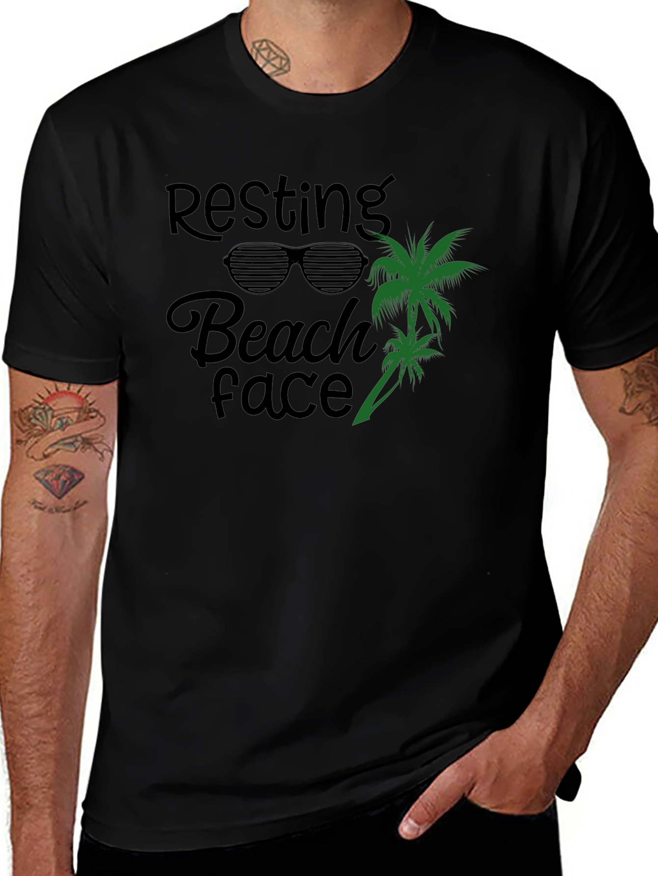 Resting Beach Face Graphic T-Shirt