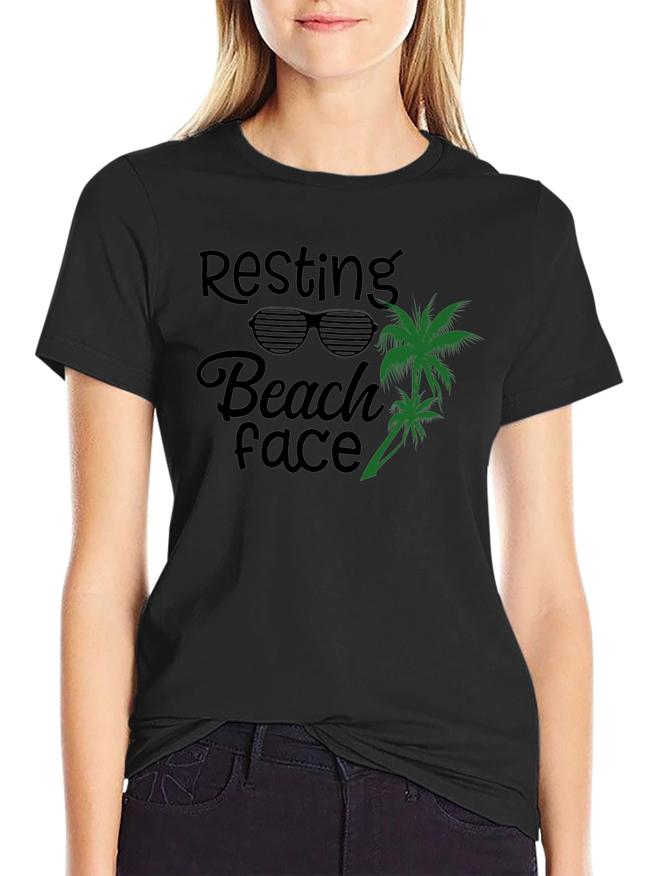 Resting Beach Face Graphic T-Shirt