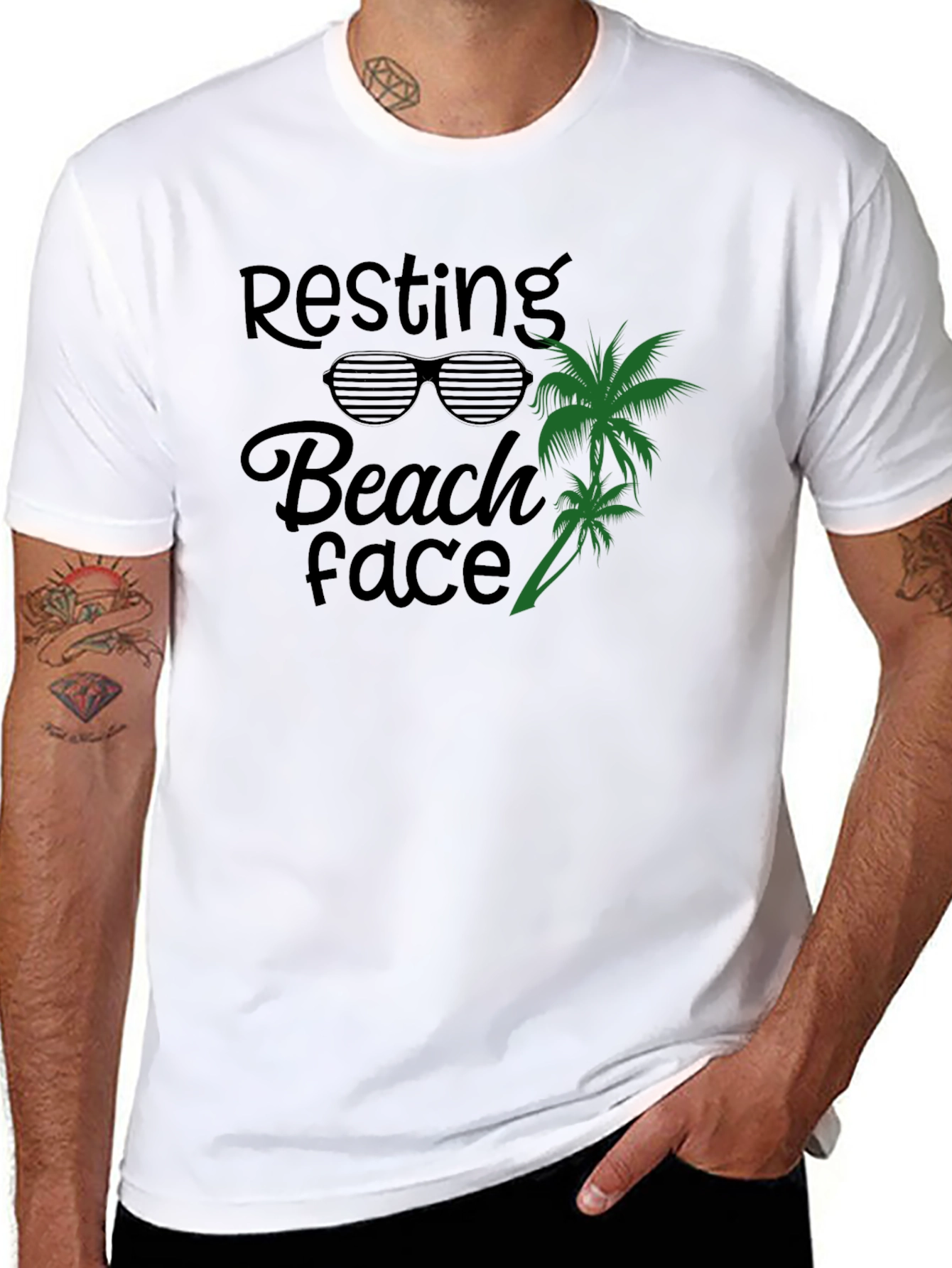 Resting Beach Face Graphic T-Shirt