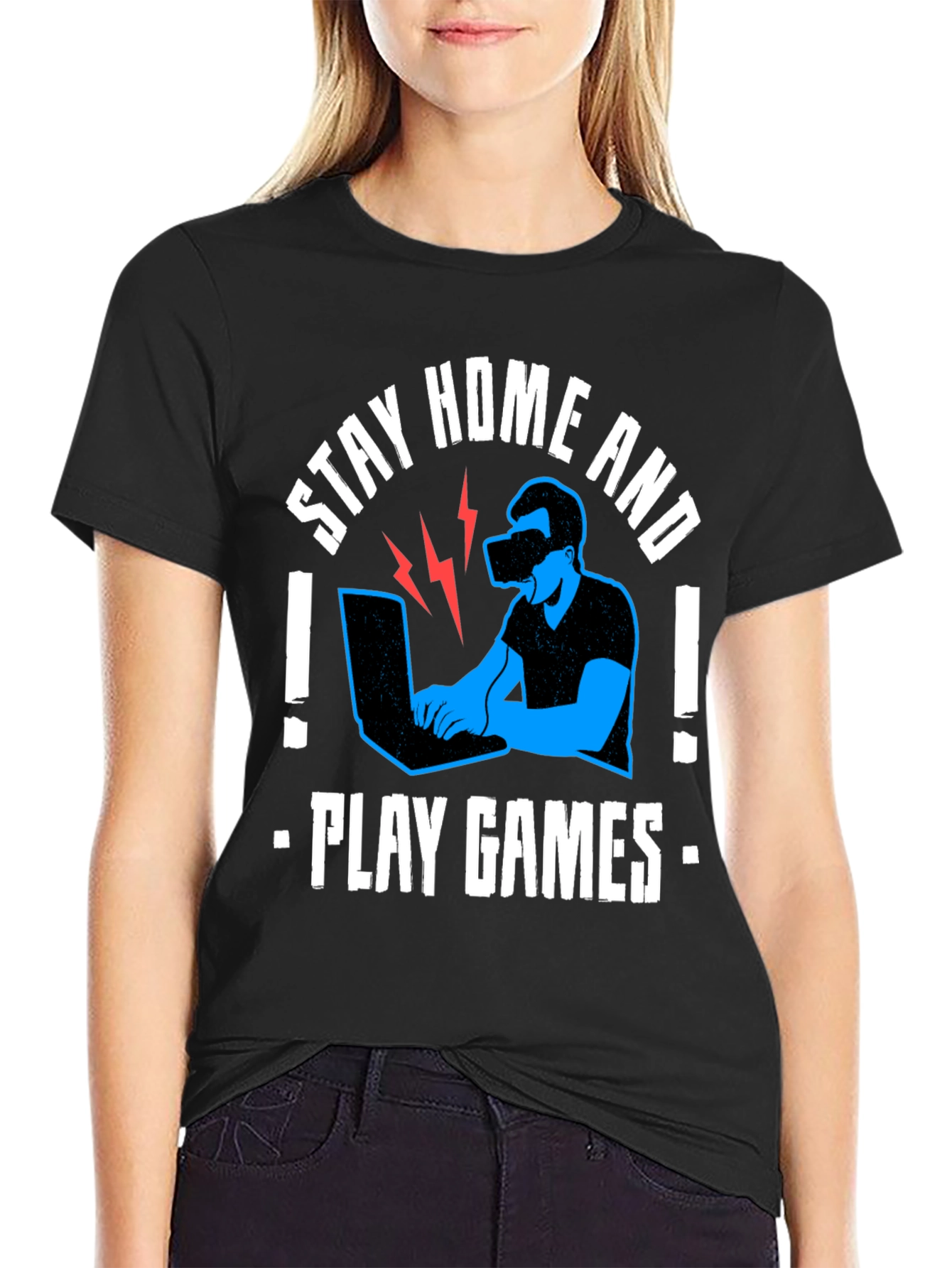 Stay Home & Play Games VR T-Shirt