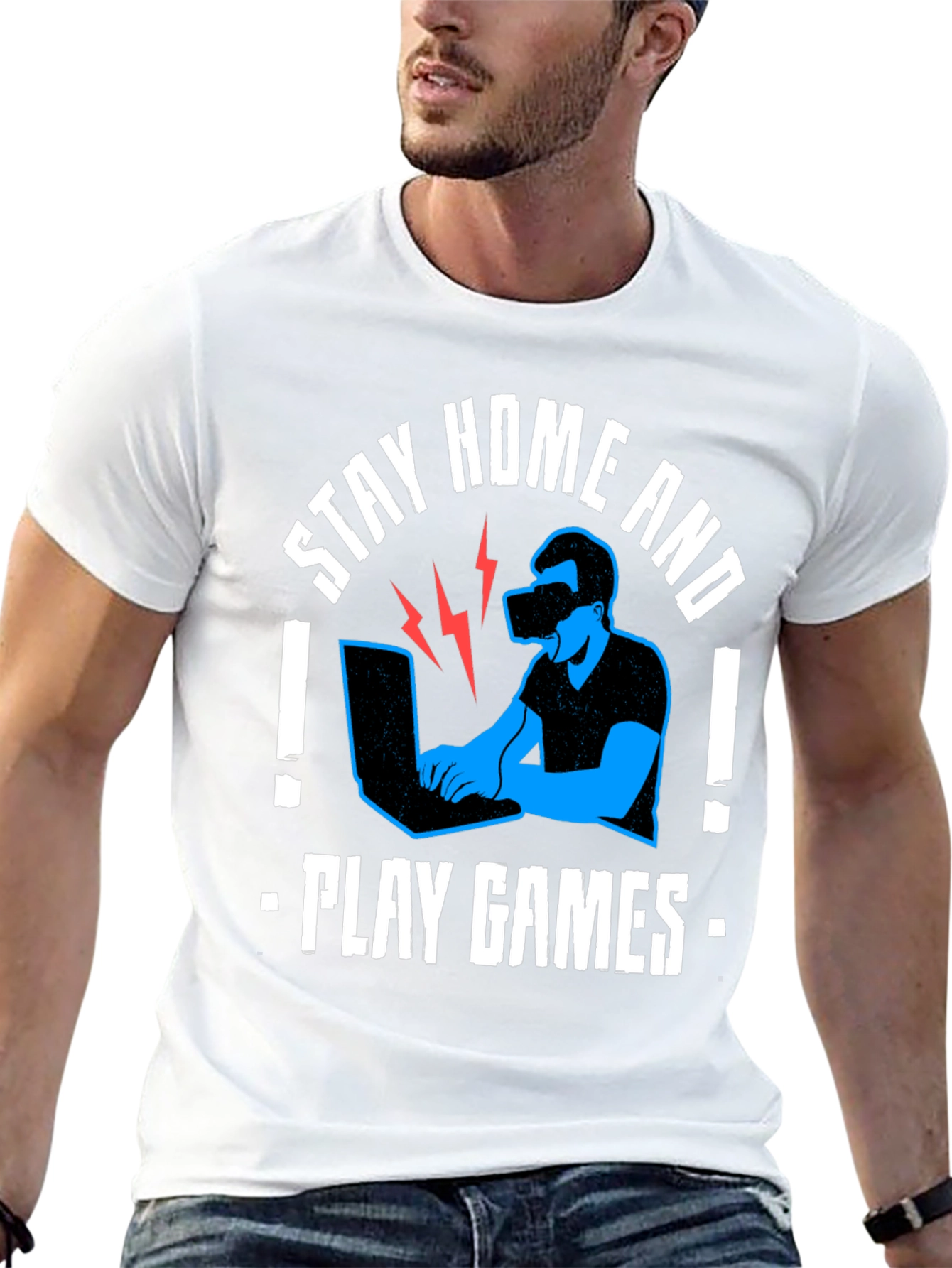 Stay Home & Play Games VR T-Shirt