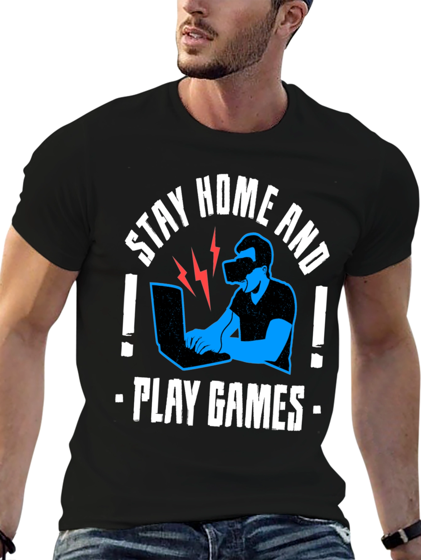 Stay Home & Play Games VR T-Shirt