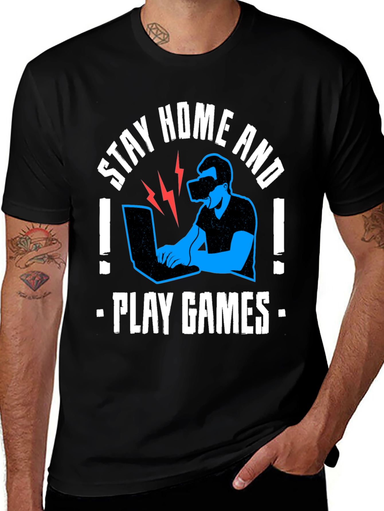 Stay Home & Play Games VR T-Shirt
